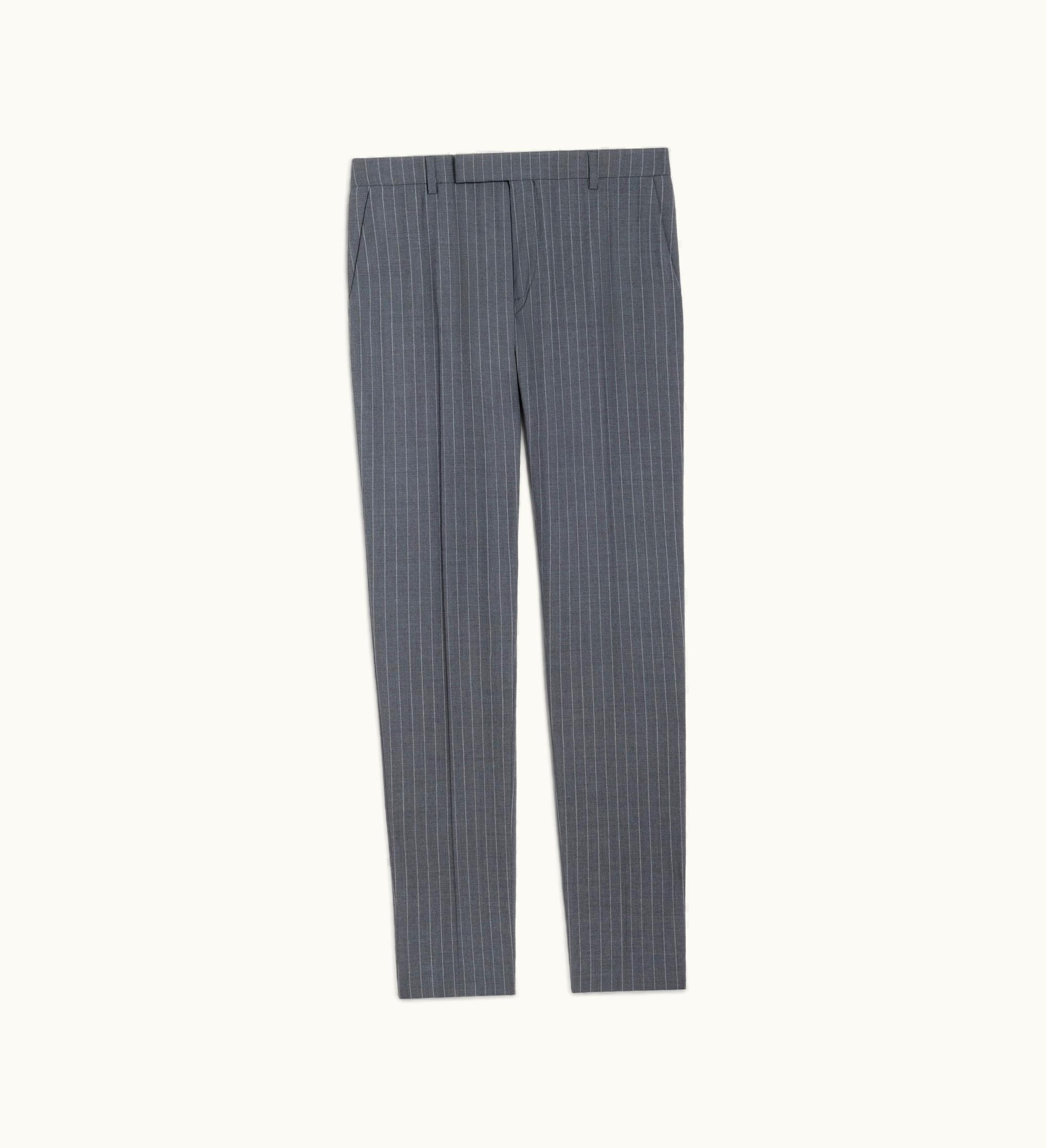 Celine Celine Classic Pants In Striped Wool - Gris / Craie