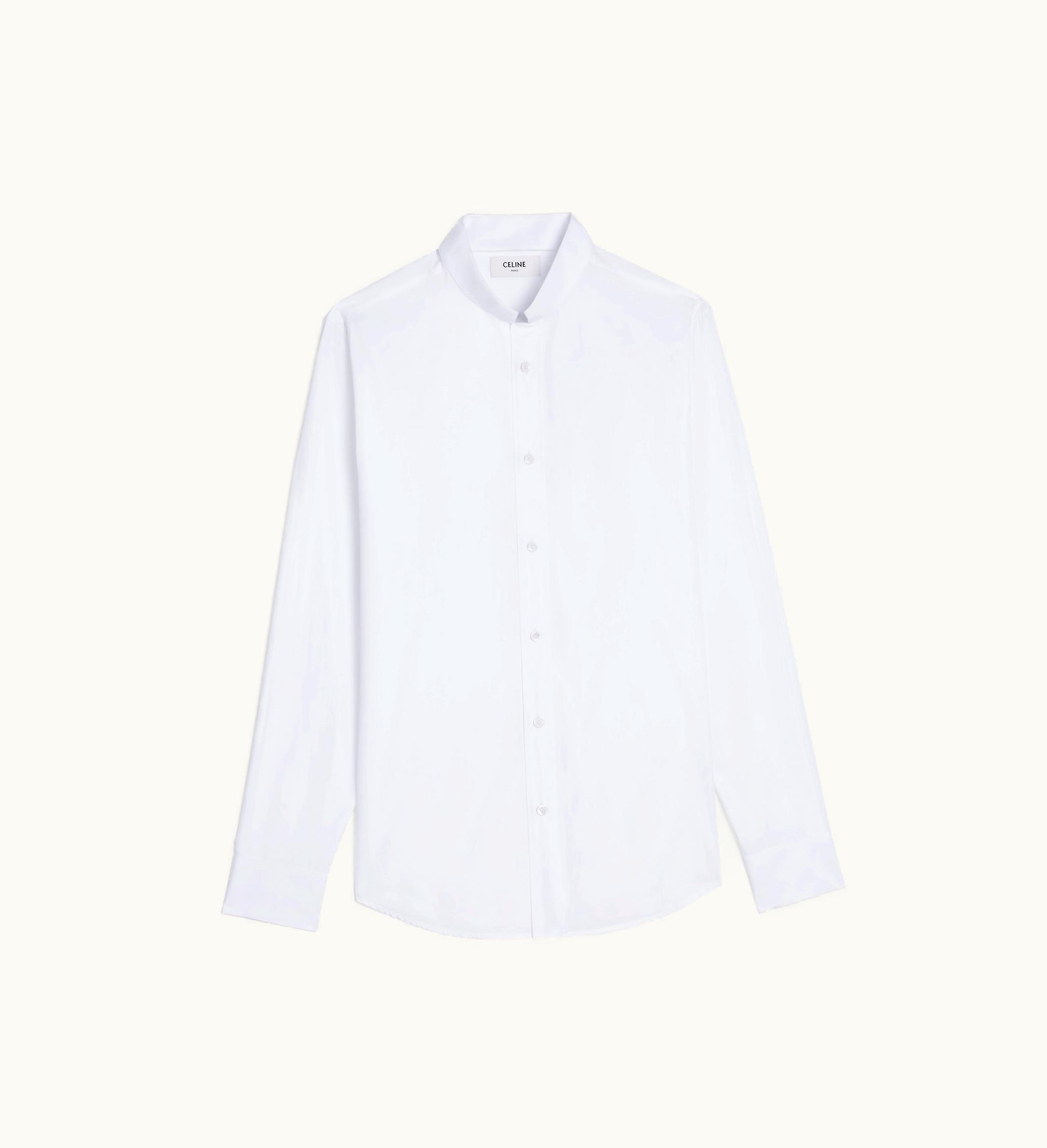 Celine Celine Loose Shirt With Inverted Collar In Cotton Poplin - White