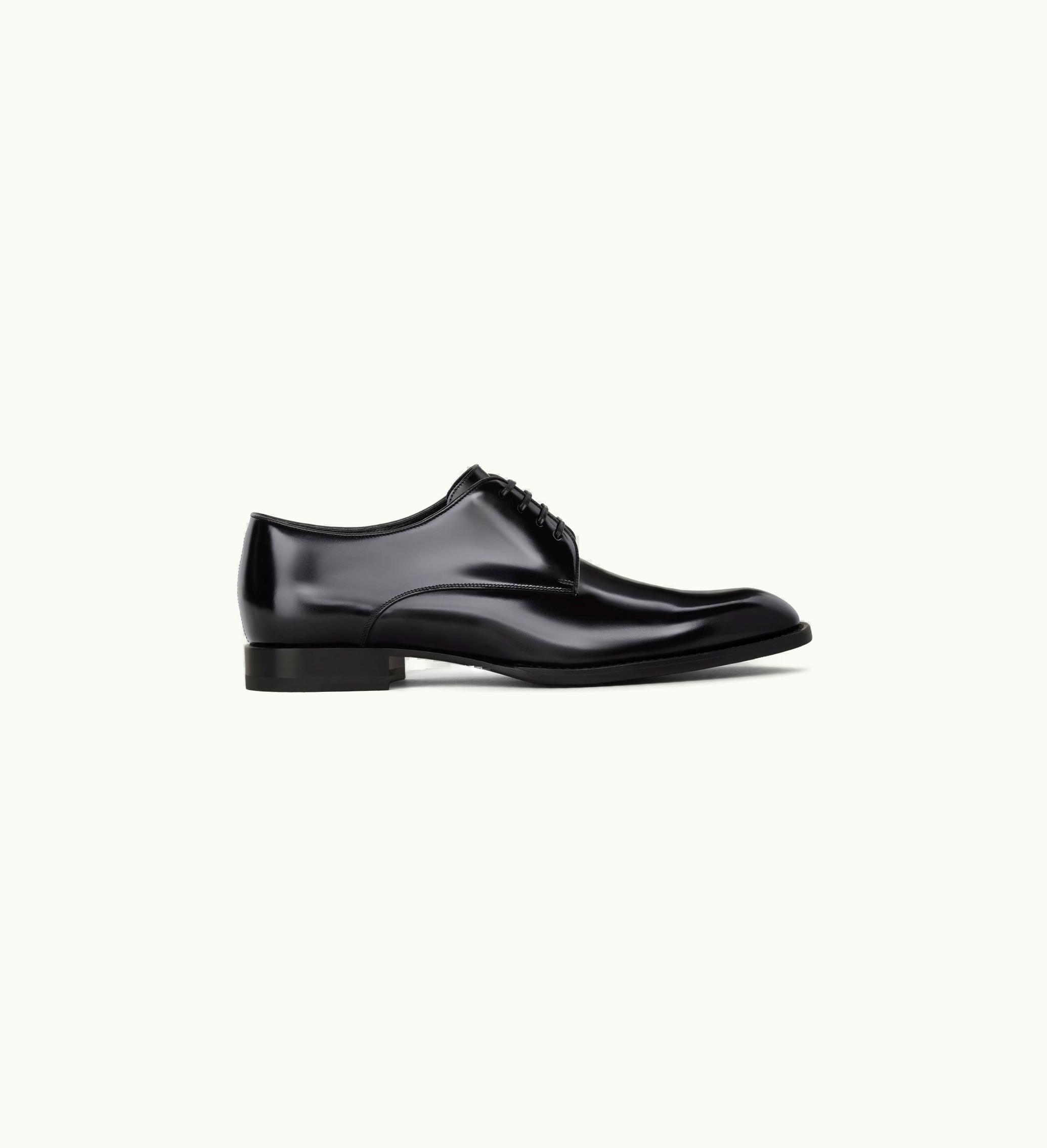 Celine Celine Tuxedo Derby In Polished Bullskin - Black