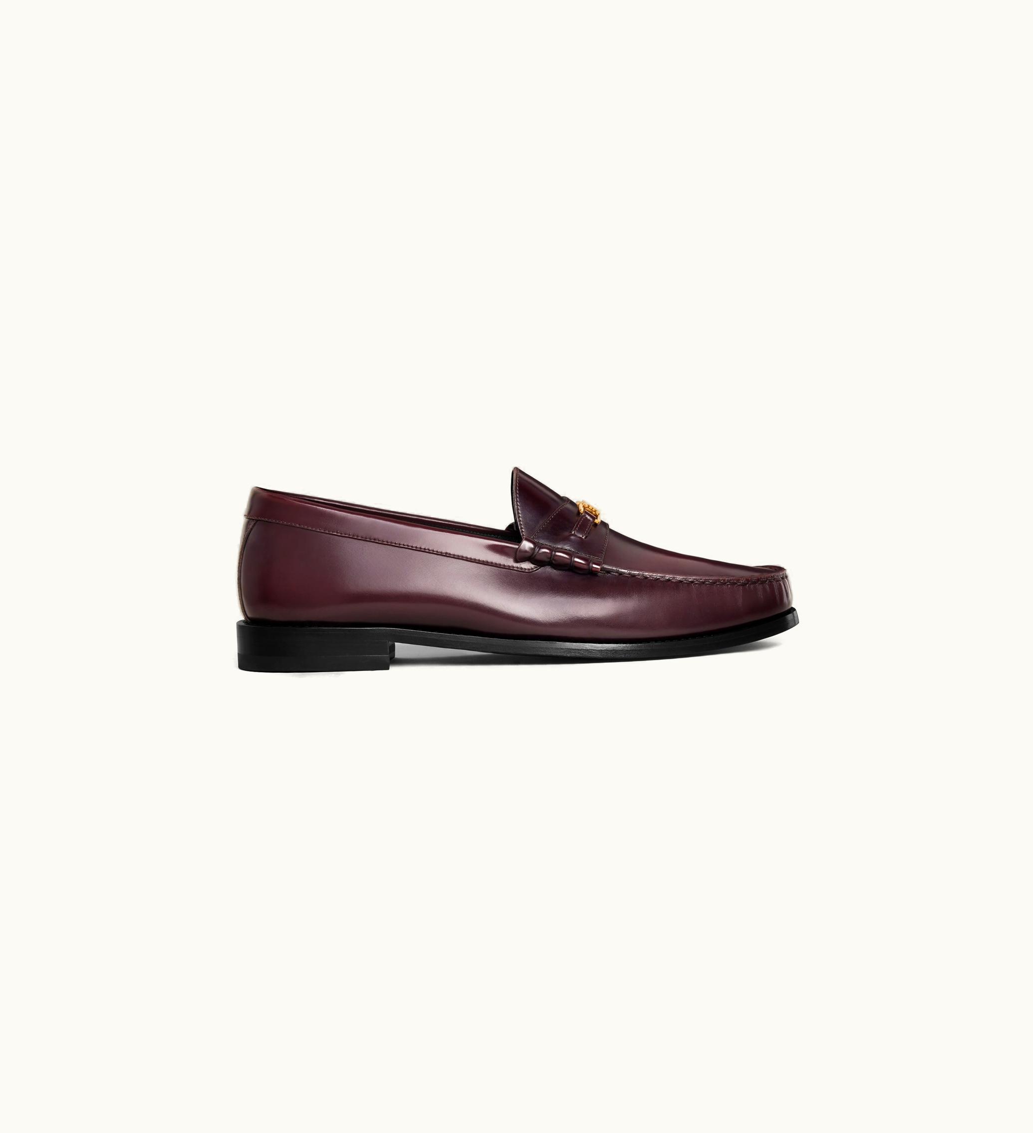 Celine Celine Luco Triomphe Loafer In Polished Bullskin - Burgundy