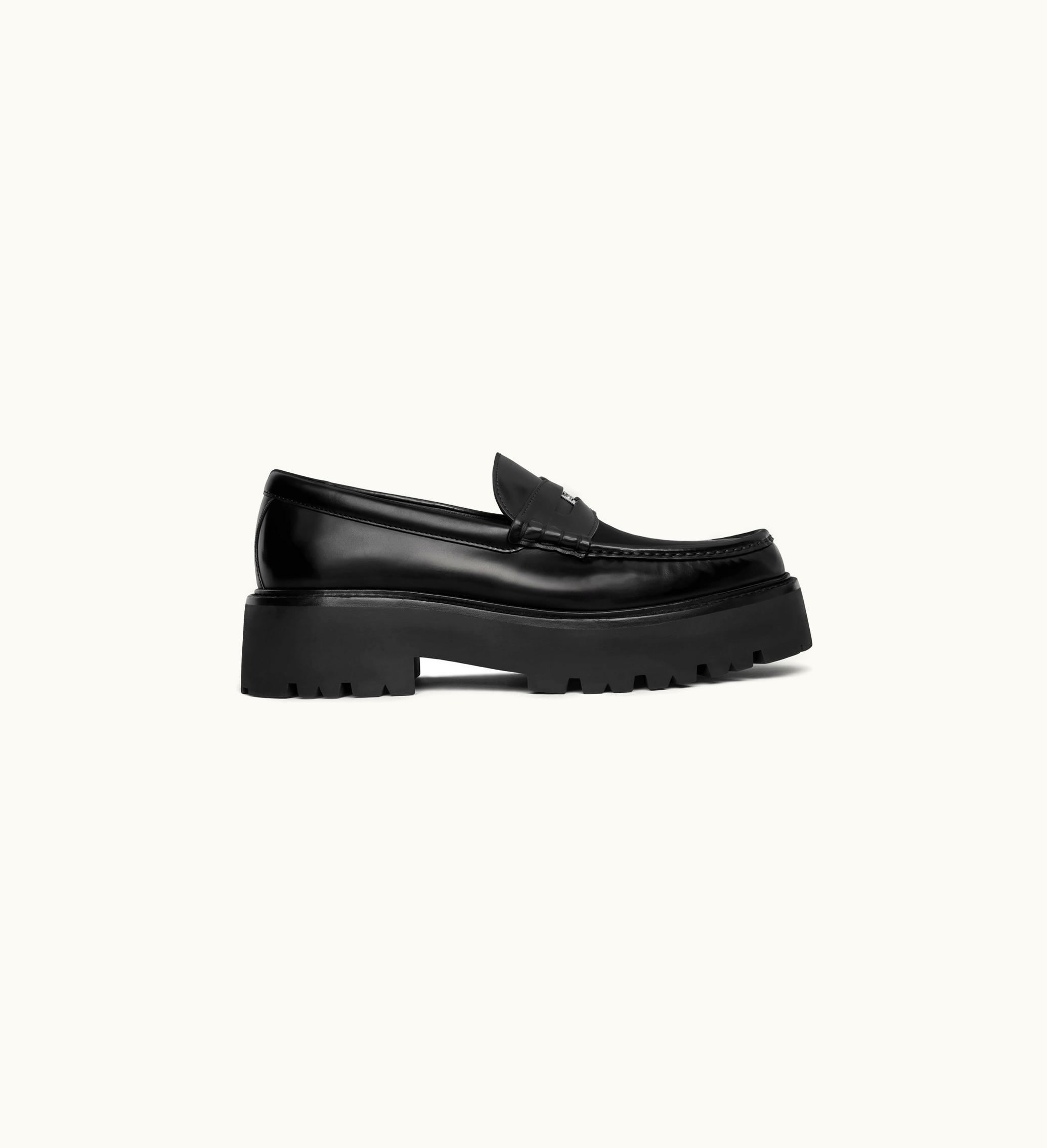 Celine Celine Bulky Penny Loafer In Polished Bullskin - Black