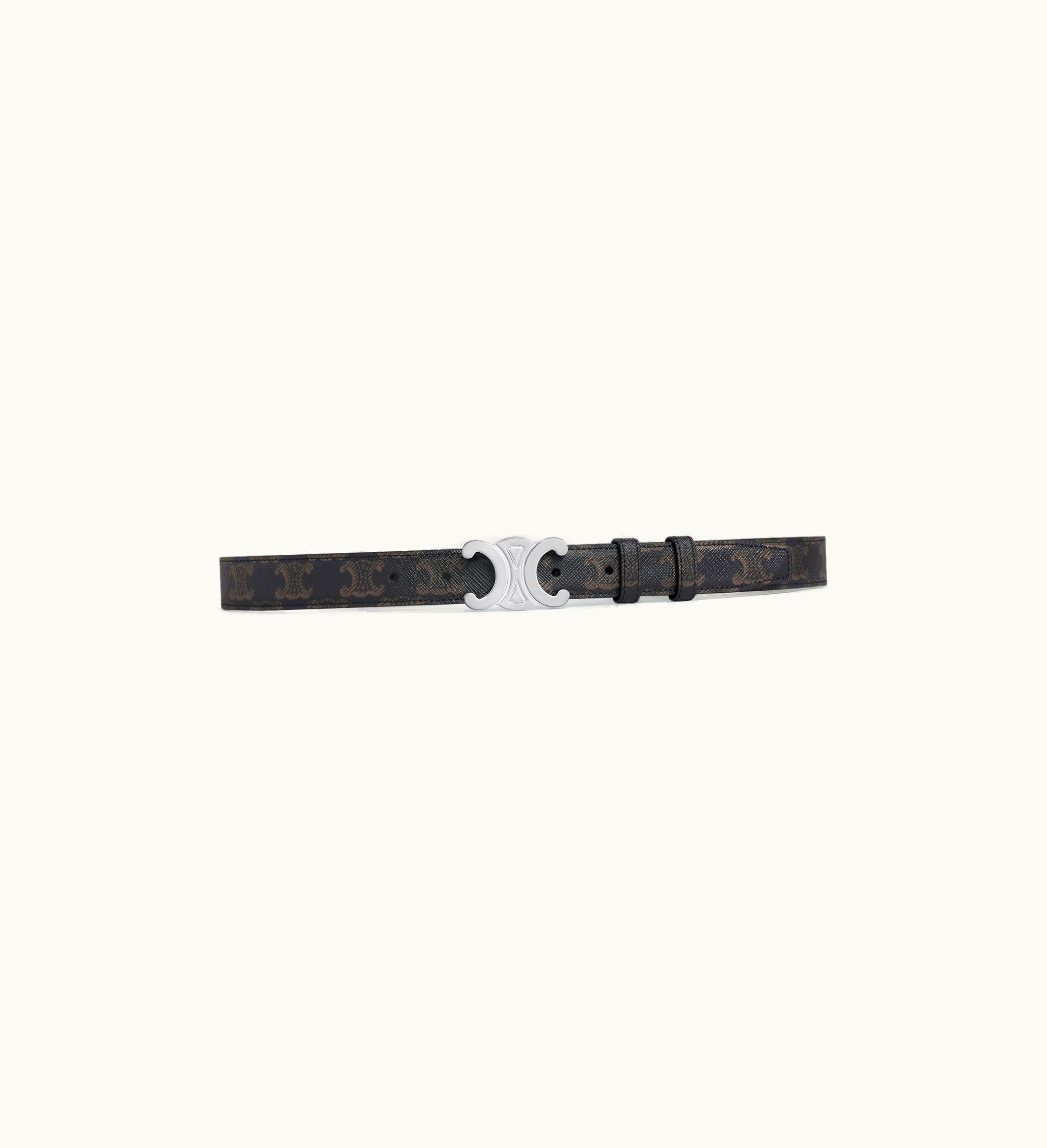 Celine Celine Medium Triomphe Belt In Triomphe Canvas - Black
