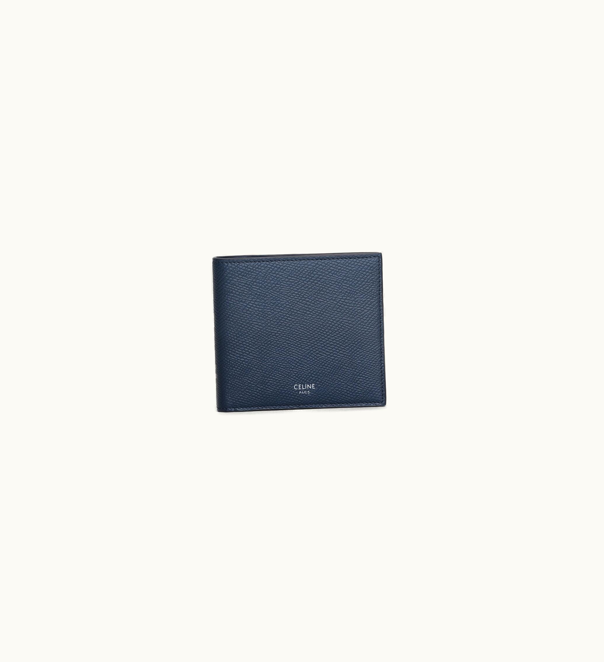 Celine Celine BI-FOLD Wallet In Grained Calfskin - Navy Blue