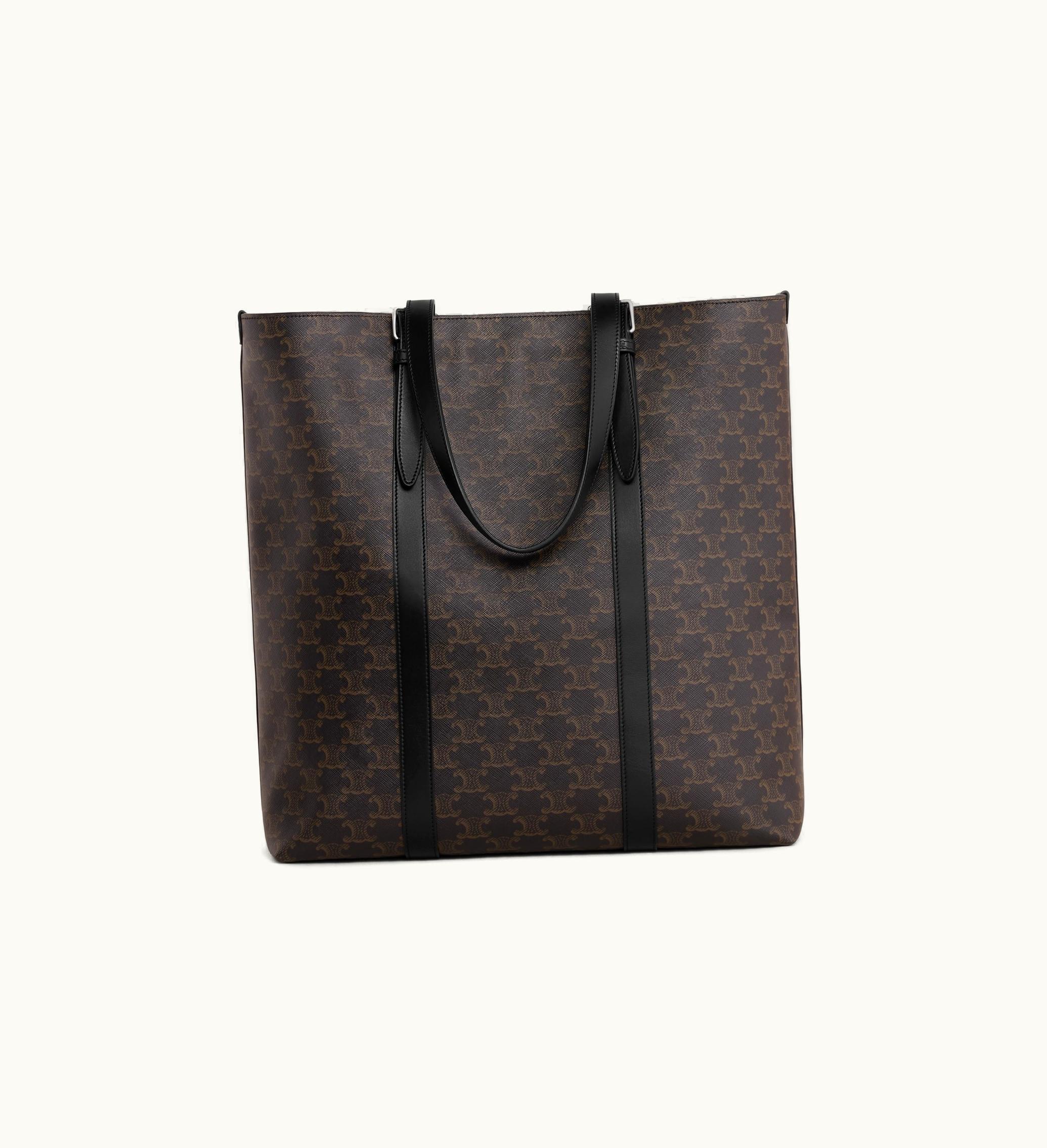 Celine Celine Cabas With Buckle In Triomphe Canvas And Calfskin - Black