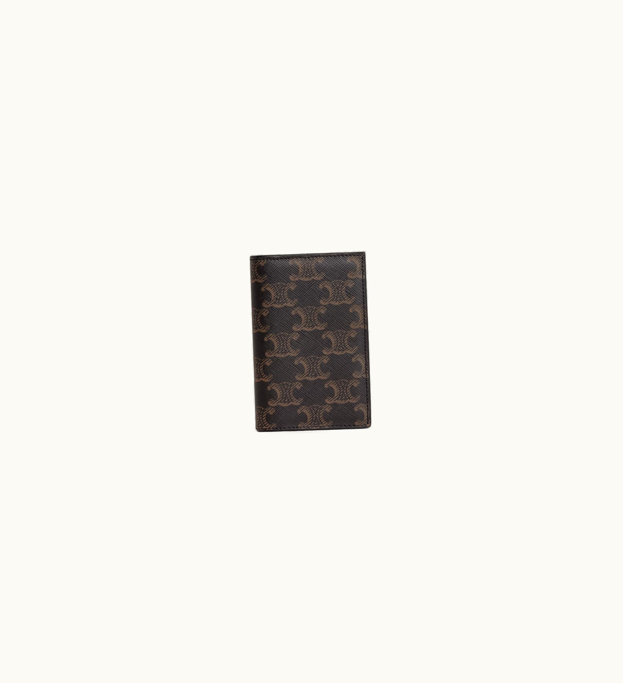 Celine Celine Vertical Card Holder In Triomphe Canvas - Black