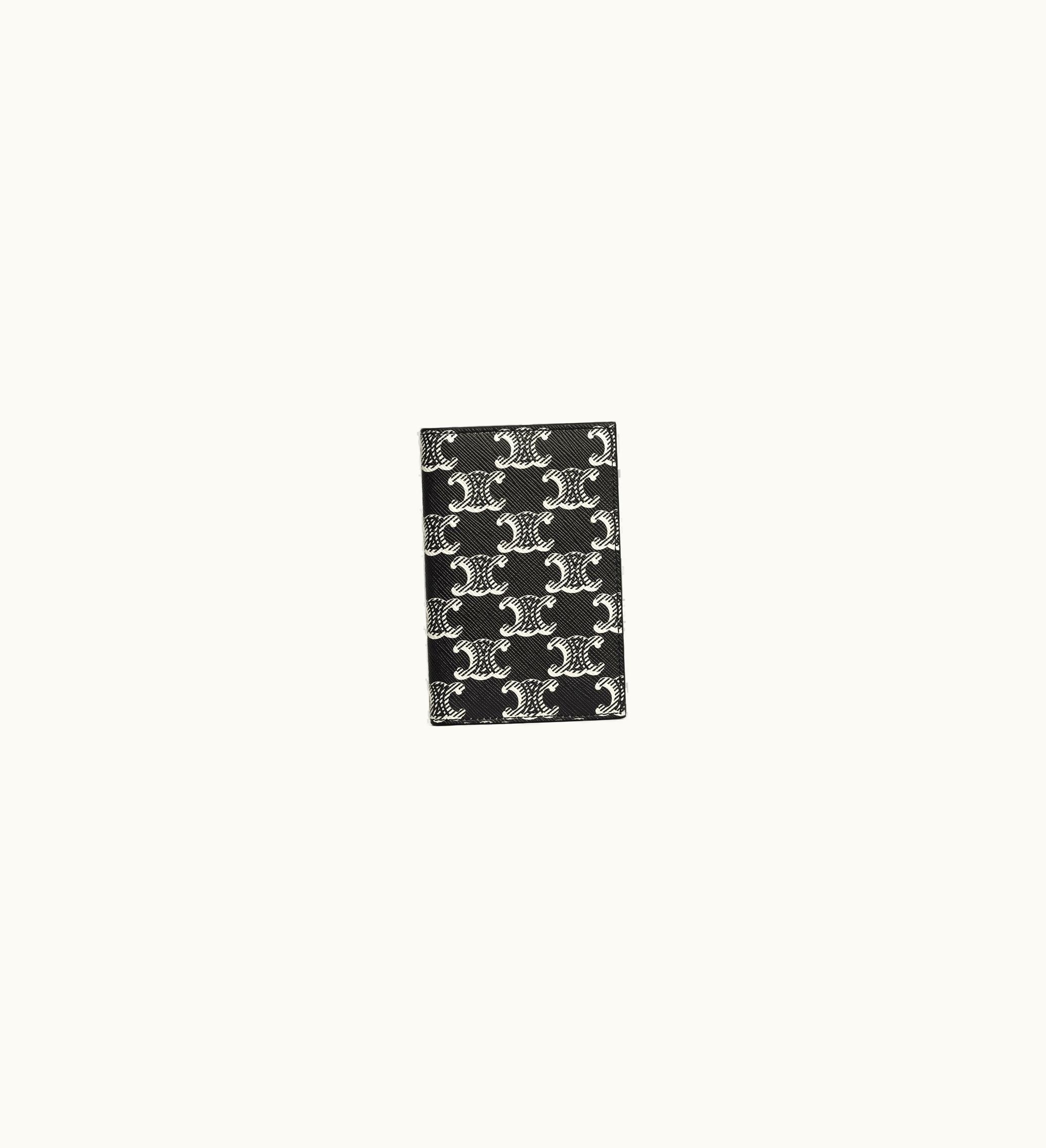 Celine Celine Vertical Card Holder In Triomphe Canvas TWO-TONE - Black / White
