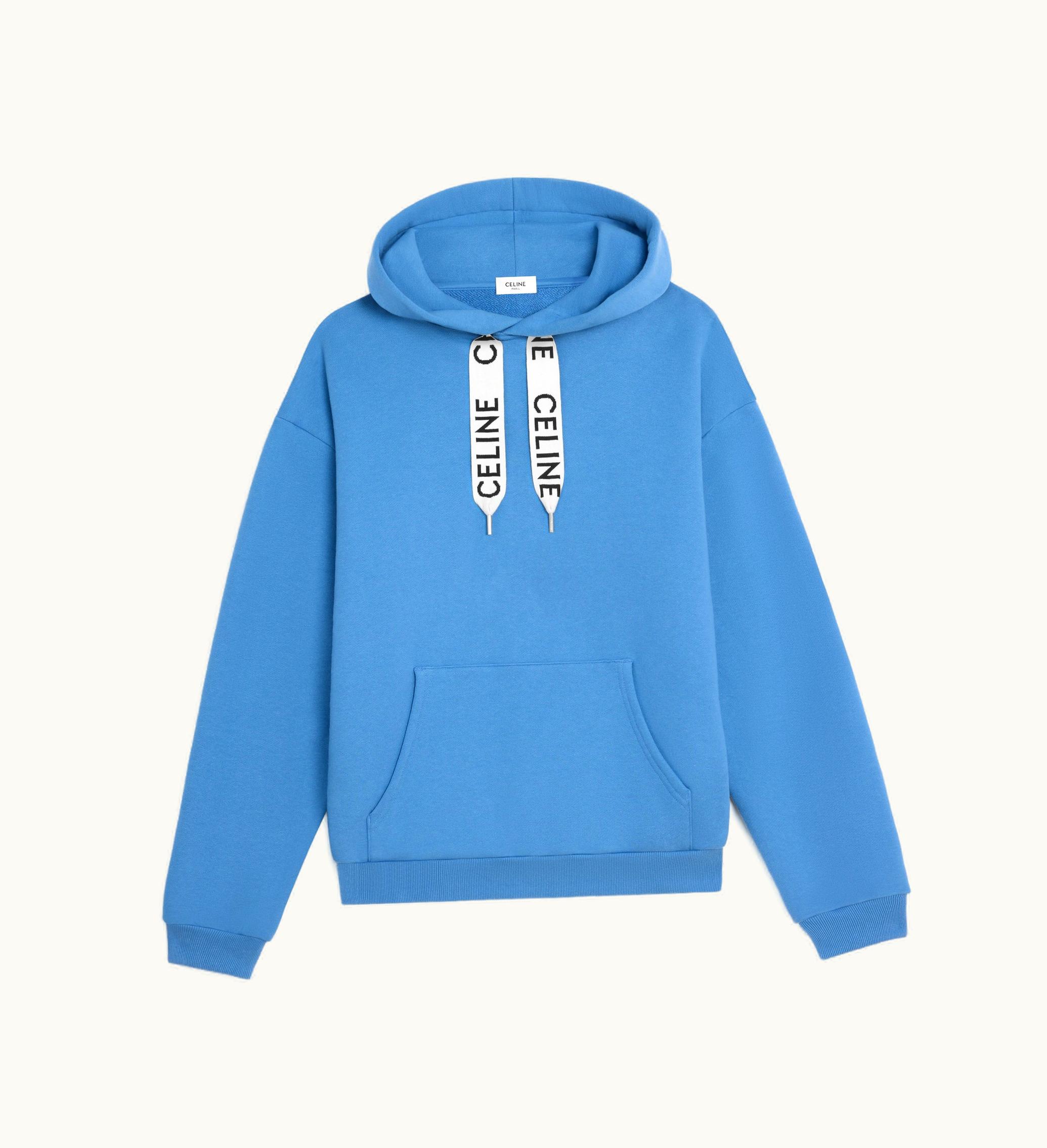 Celine Celine Loose Hoodie In Cotton Fleece - Dirty Blue
