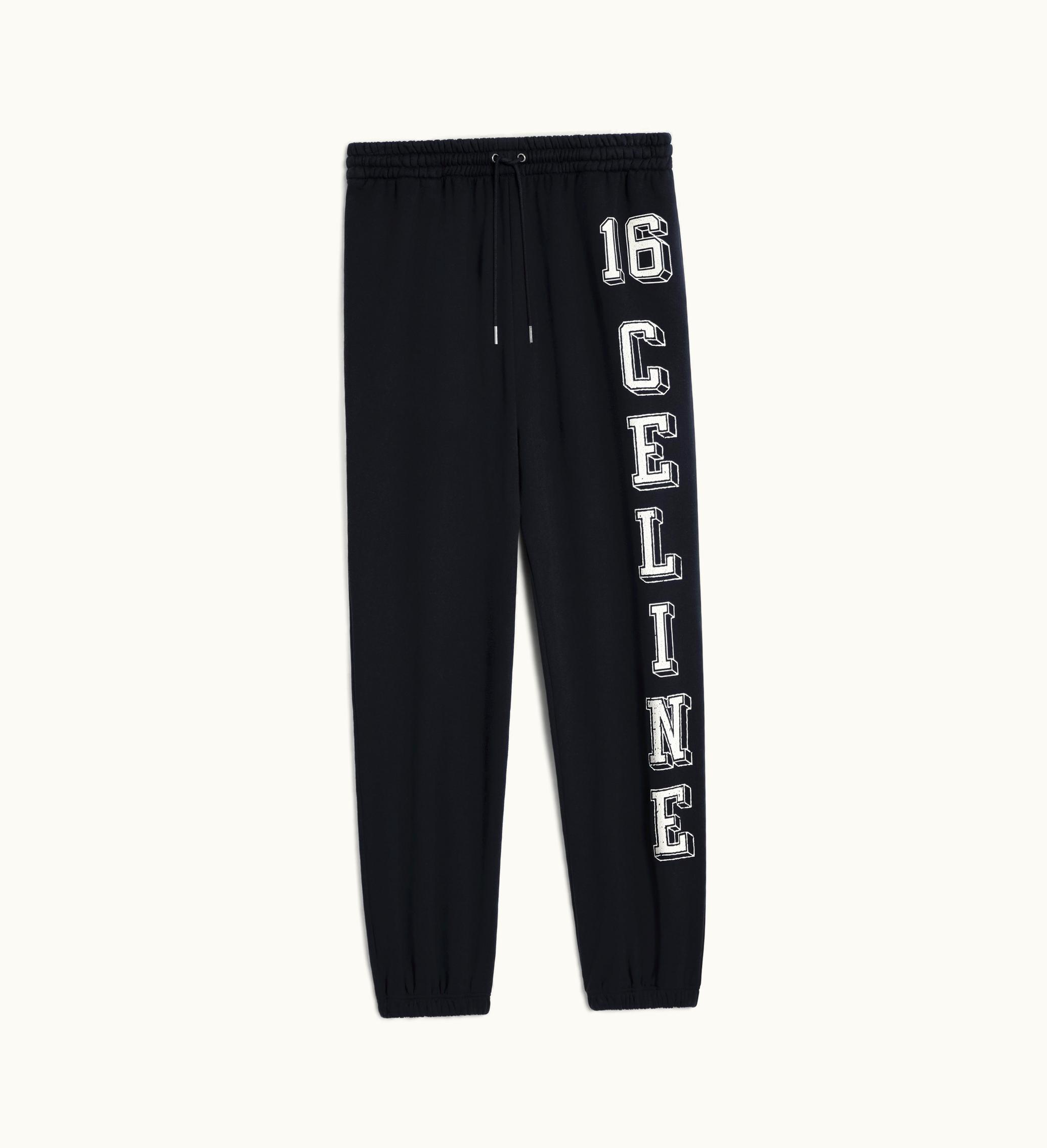 Celine Celine 16 Track Pants In Cotton Fleece - Black / White