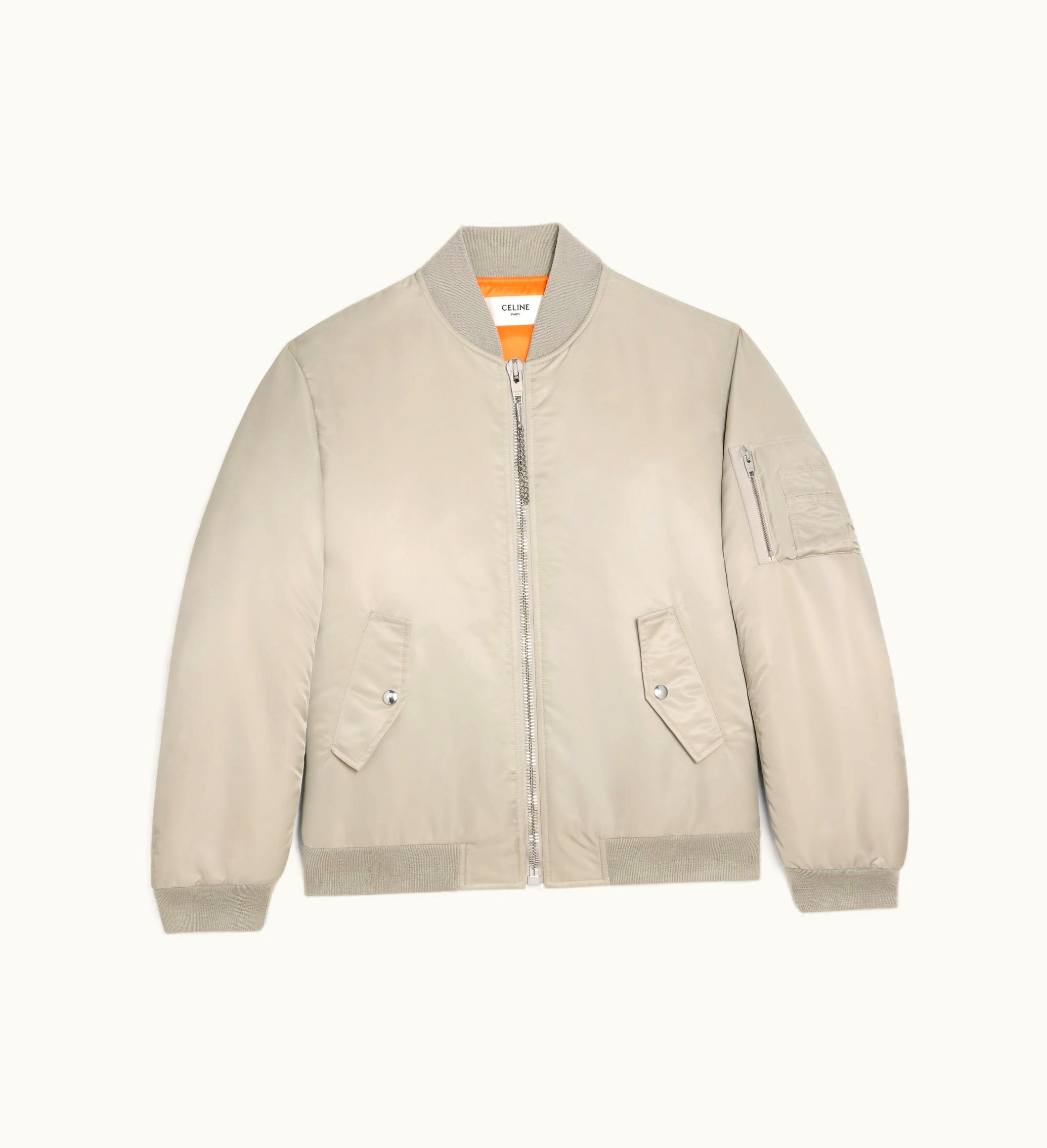 Celine Celine Bomber Jacket In Nylon Twill - Light Grey