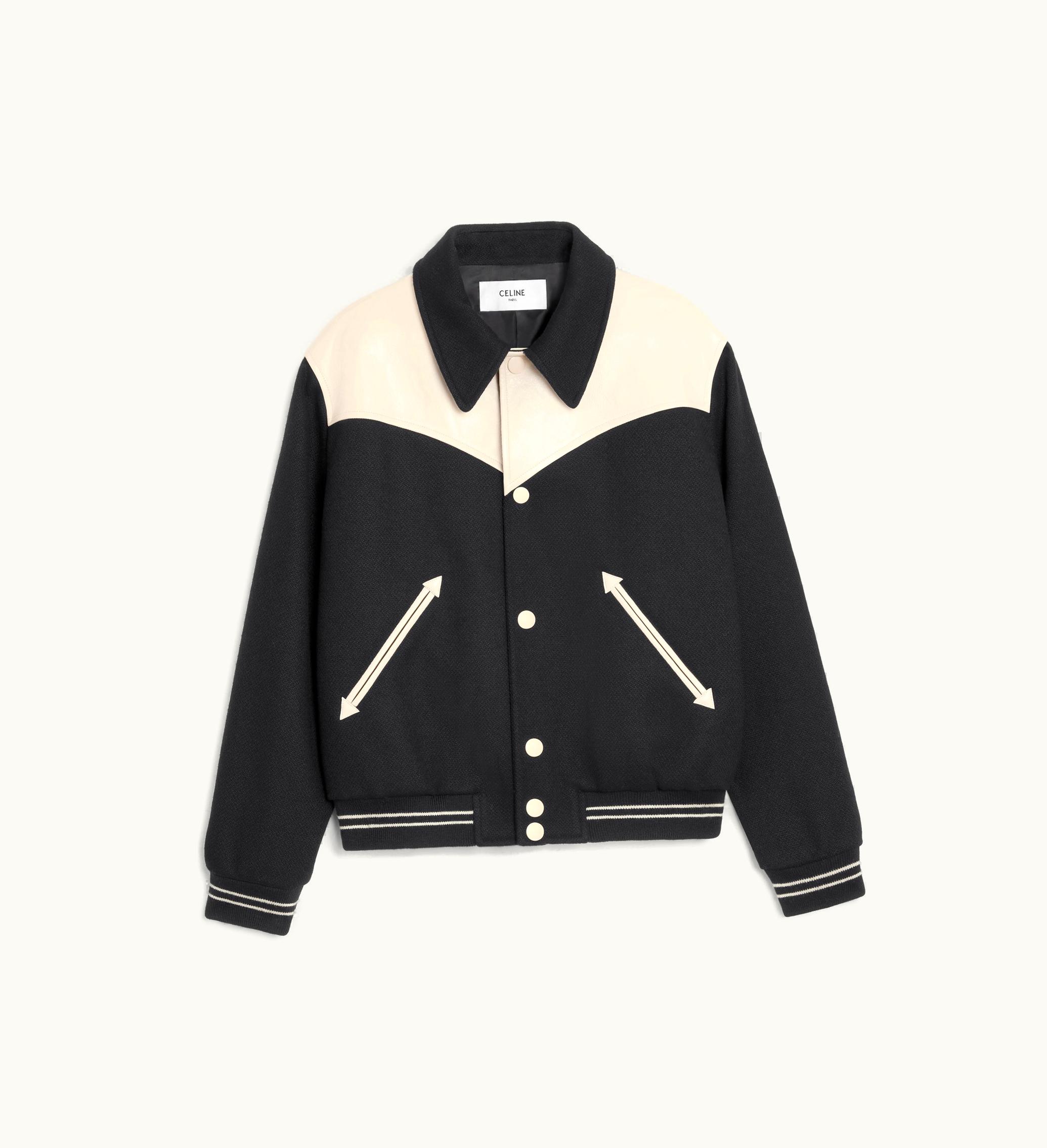 Celine Celine Jack Teddy Jacket In Armored Wool - Black