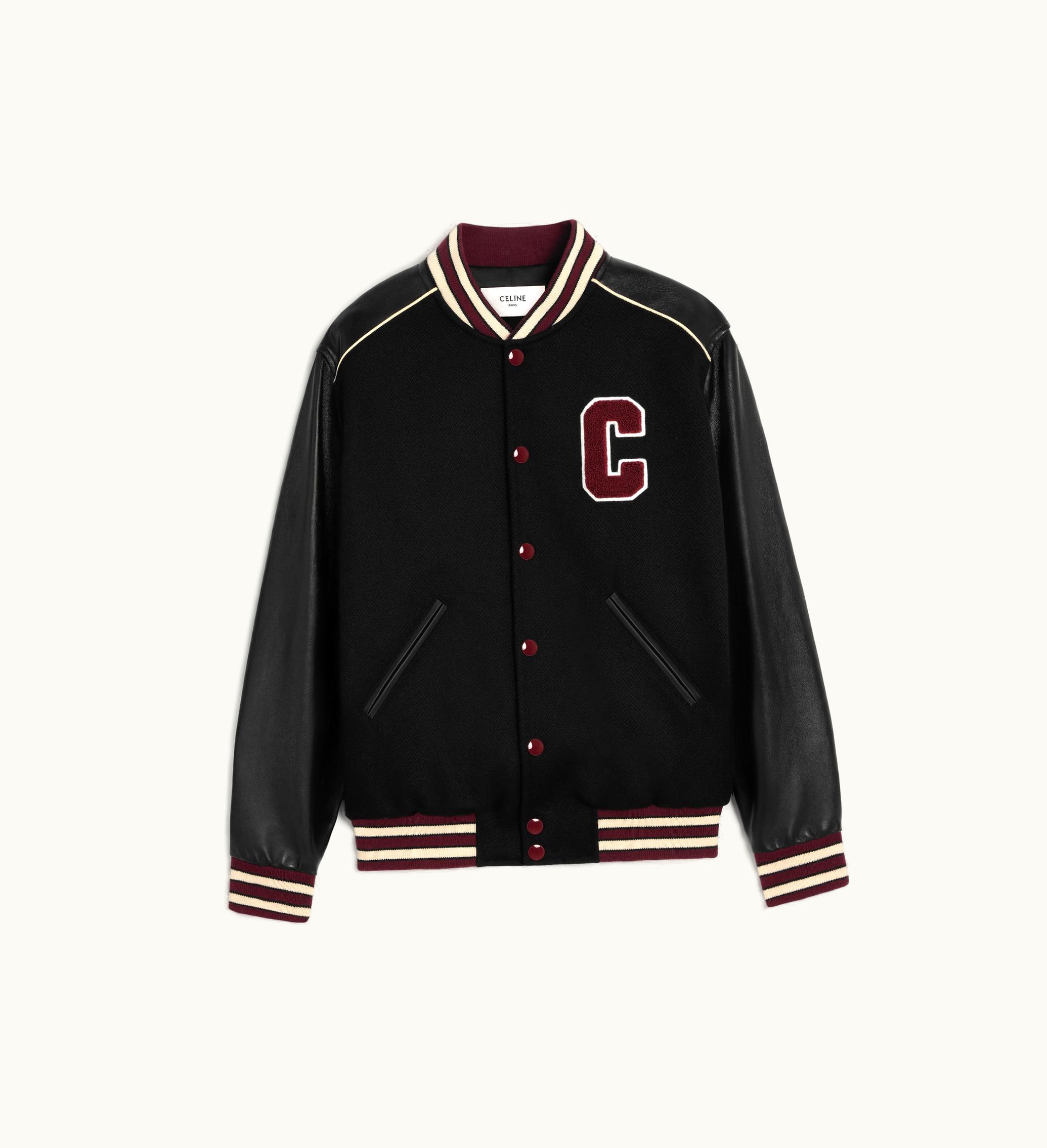 Celine Celine Classic Teddy Jacket In Wool - Black / Burgundy