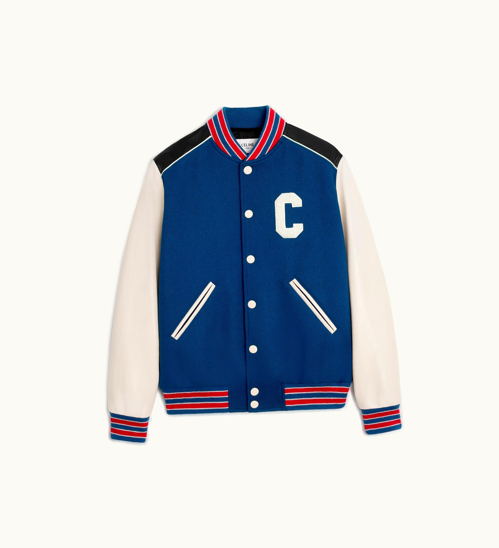 Celine Celine Classic Teddy Jacket In Textured Wool - Cobalt