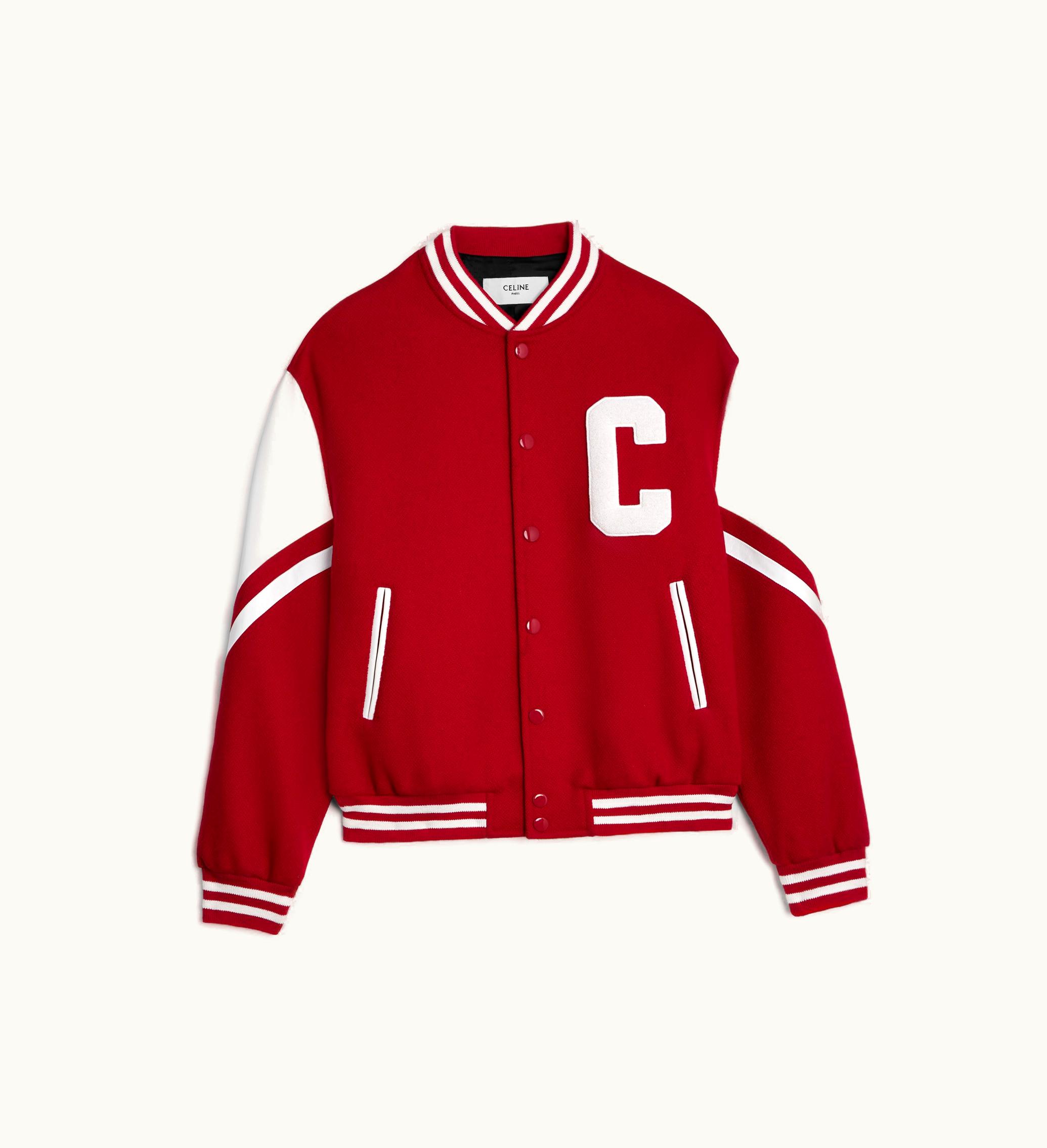 Celine Celine Jackson Teddy Jacket In Armored Wool - Red