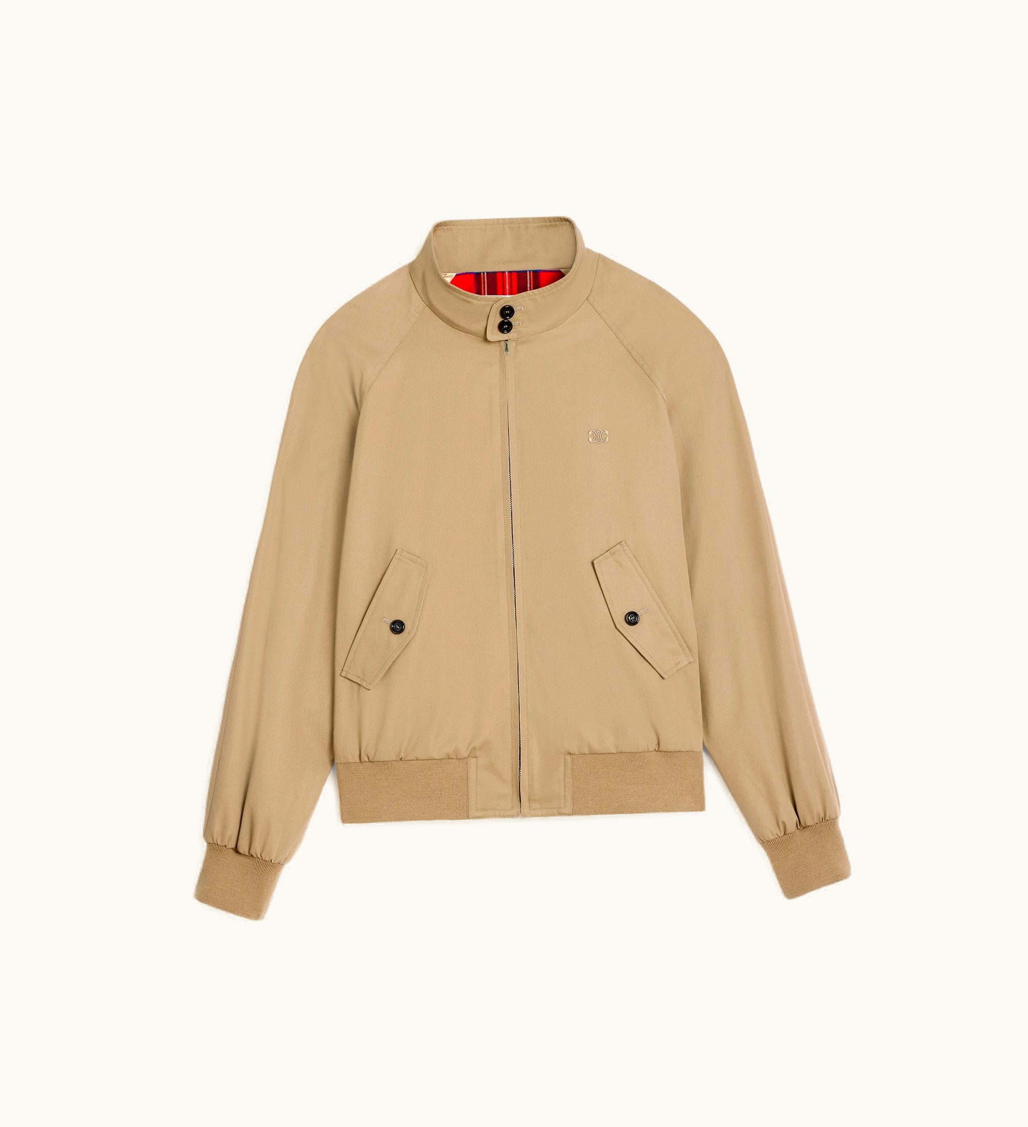 Celine Celine Triomphe Blouson Jacket In Technical Cotton - Beige