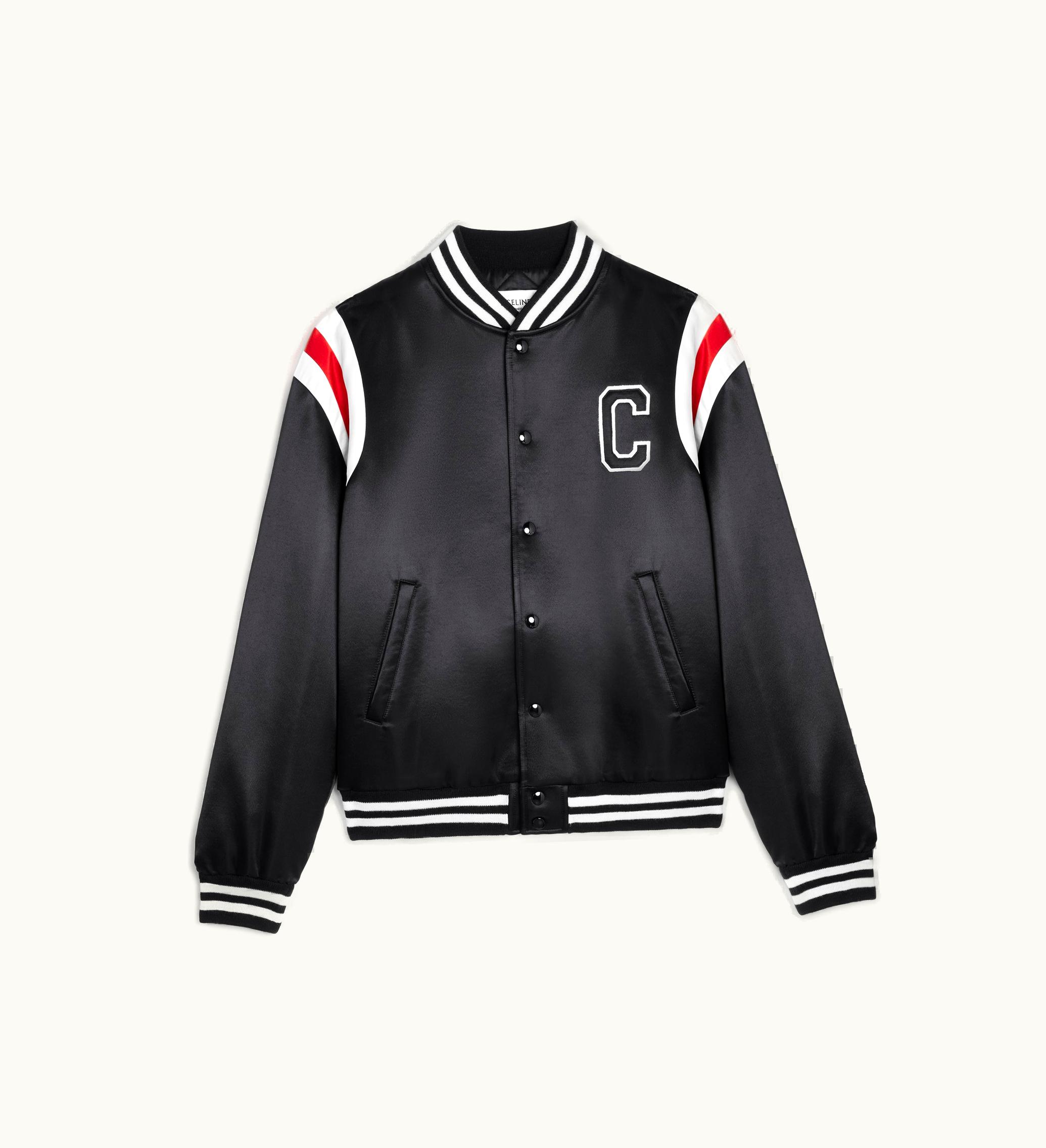 Celine Celine Bomber Jacket In Thick Satin - Black