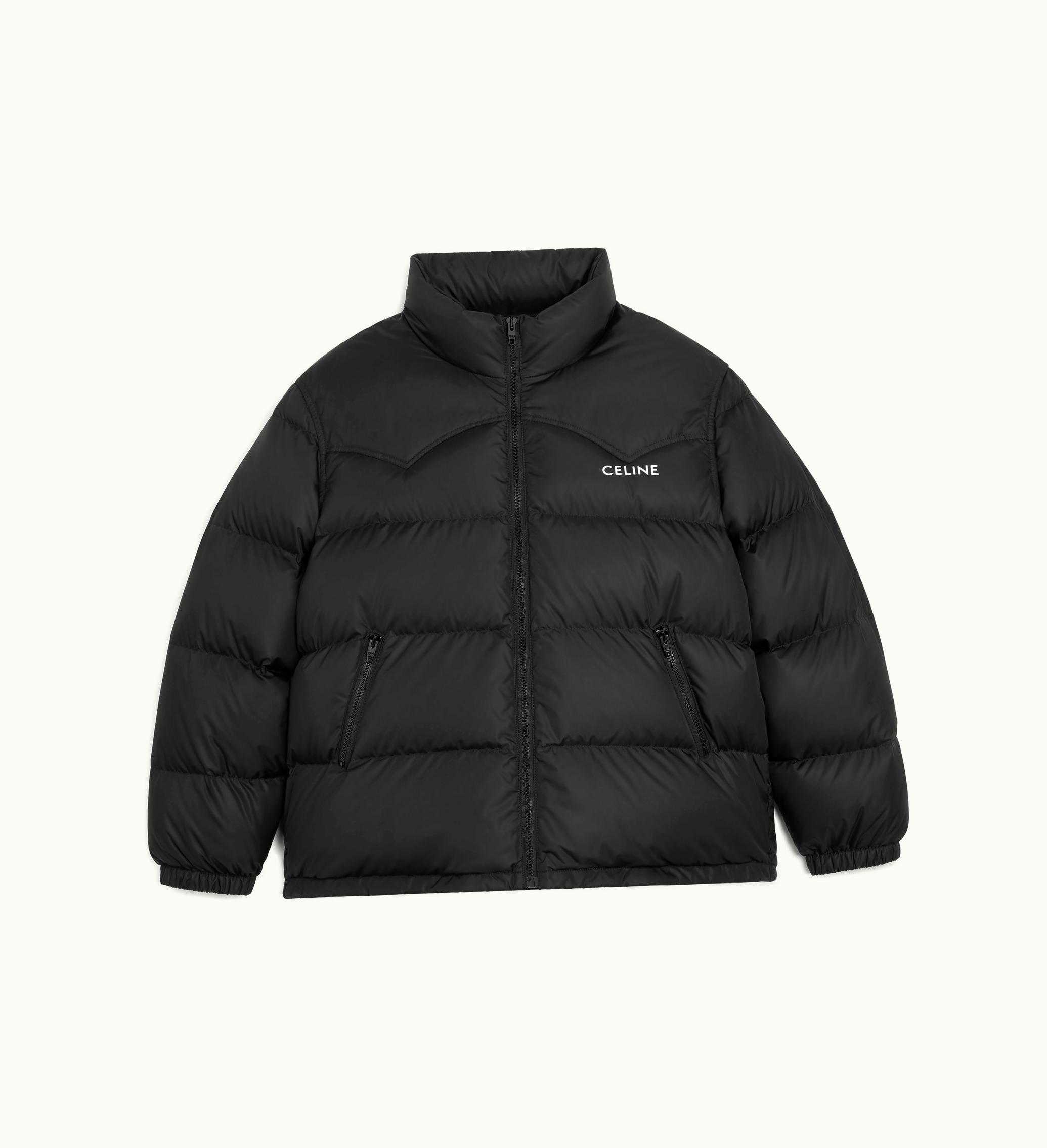 Celine Celine Western Puffer Jacket In Lightweight Nylon - Black / Camel