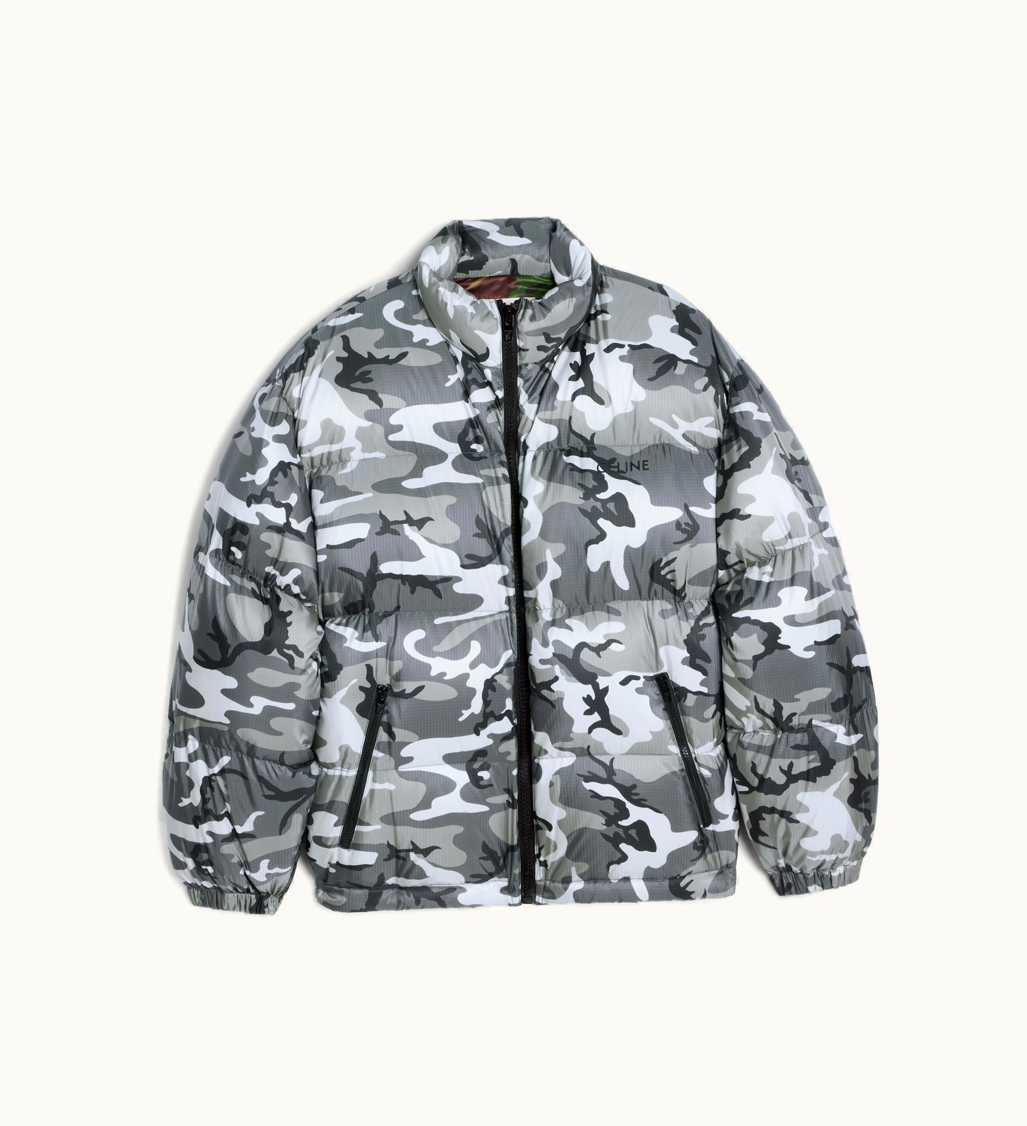 Celine Celine Short Down Jacket In Nylon - Black / Grey