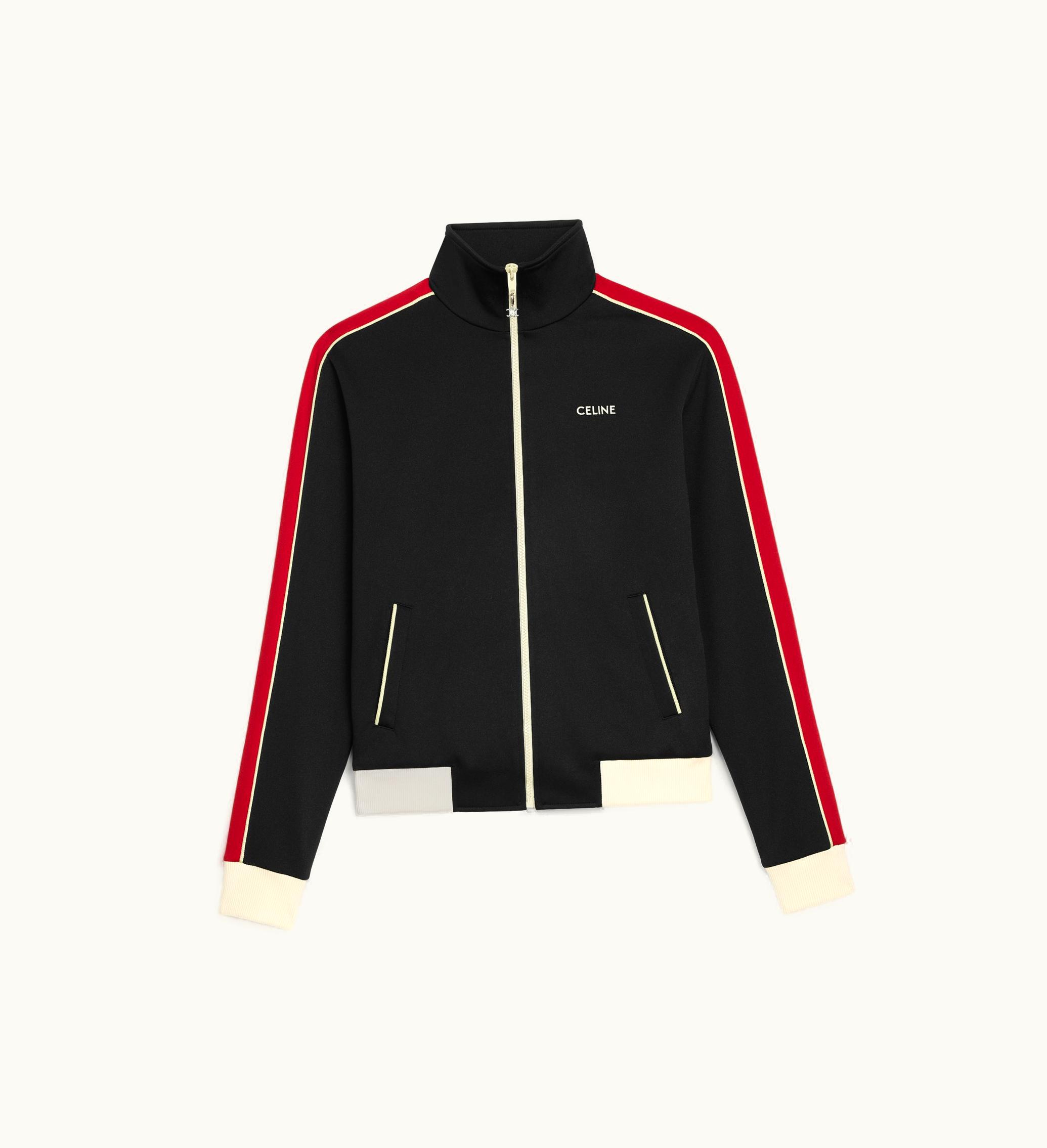 Celine Celine Tracksuit Jacket In Double Face Jersey - Black / Rust / Ecru