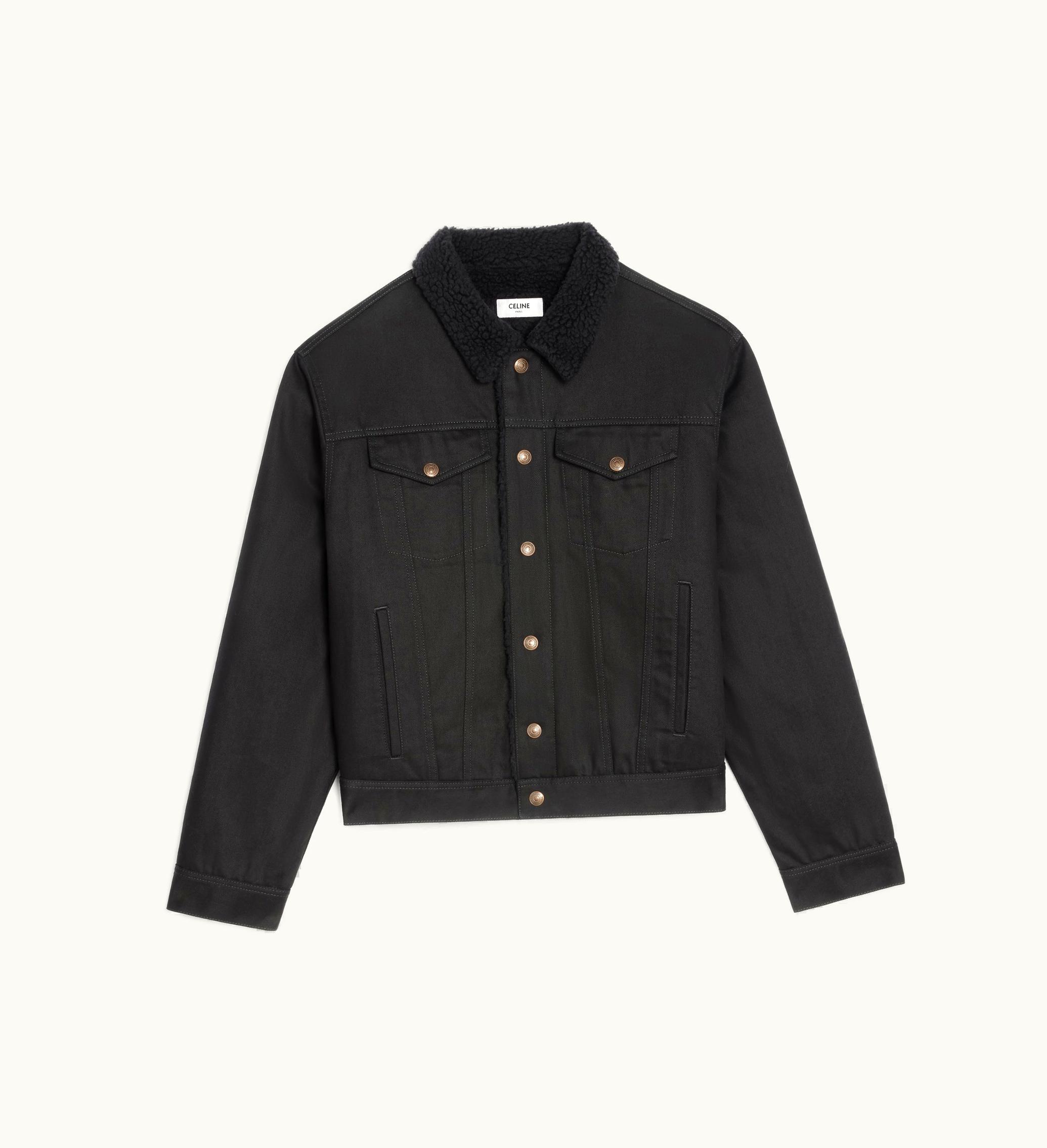 Celine Celine Trucker Jacket In Pure Black Wash Denim - Vintage Pure Black