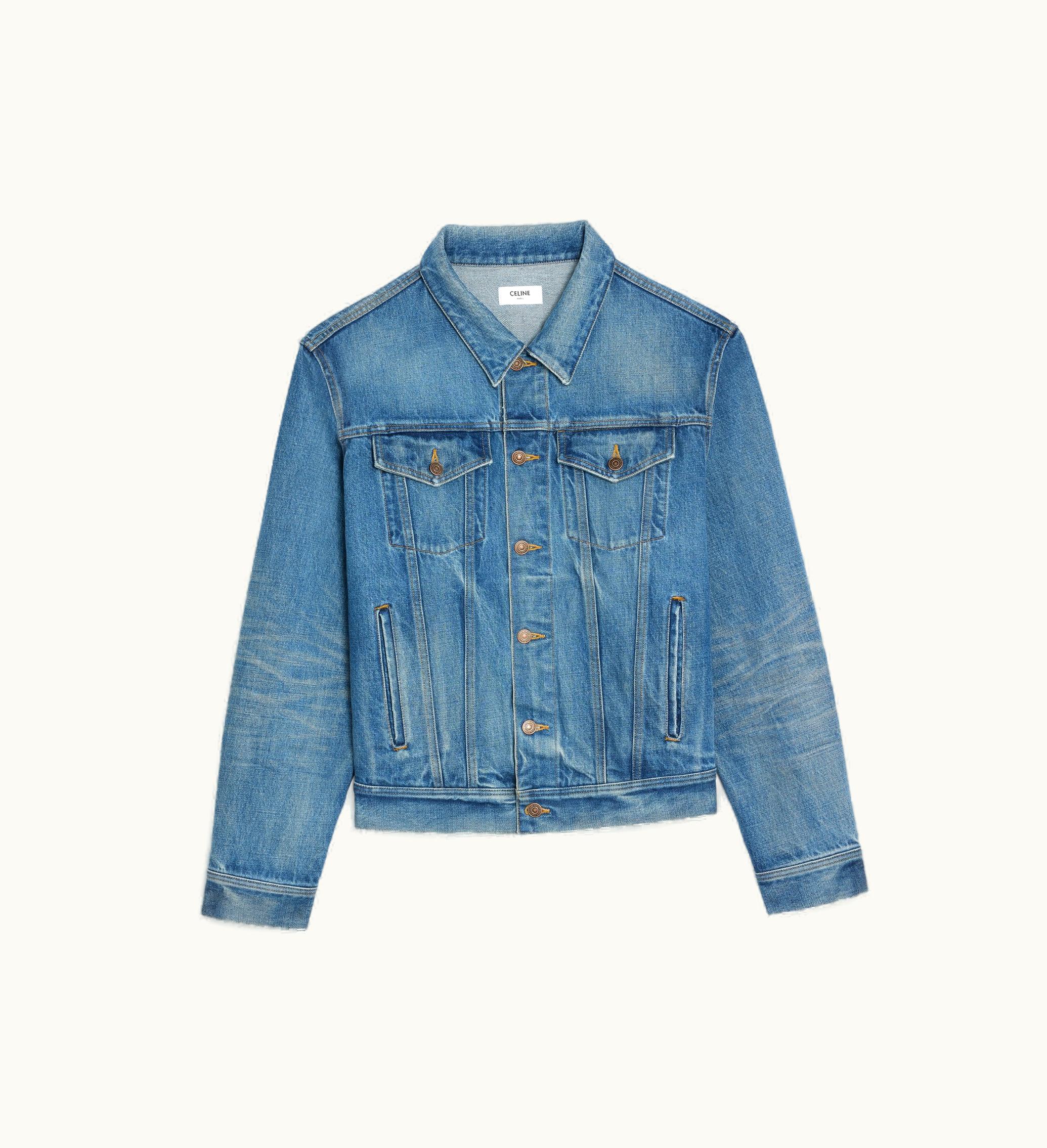 Celine Celine V-SHAPED Trucker Jacket In Union Wash Denim - Vintage Union Wash