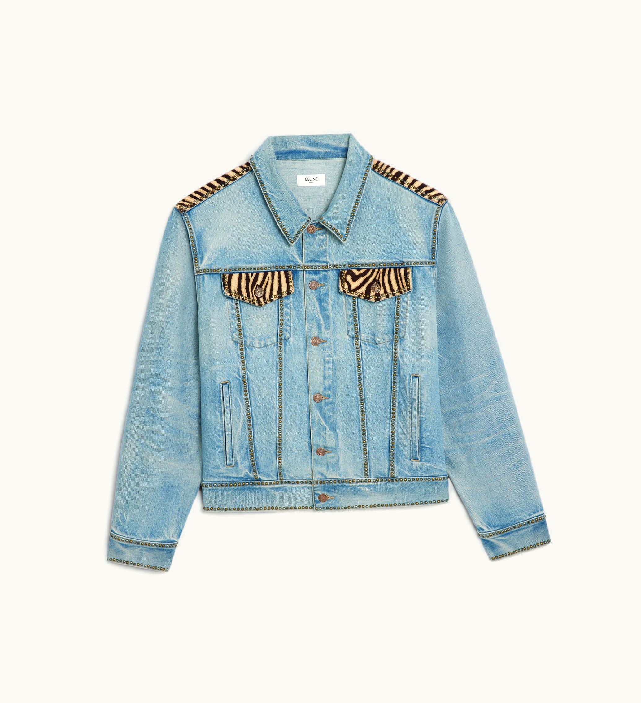 Celine Celine Trucker Jacket In ZEBRA-PRINT Everclear Wash Denim - Everclear Wash