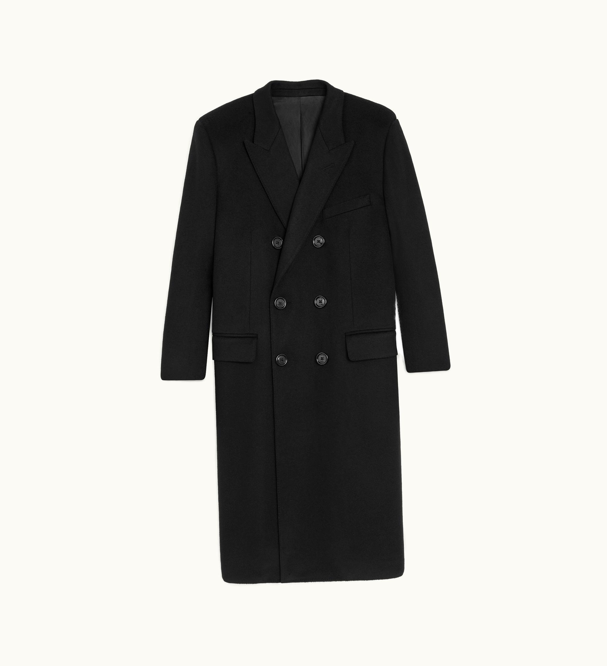 Celine Celine Classic Coat In Wool Cloth - Black