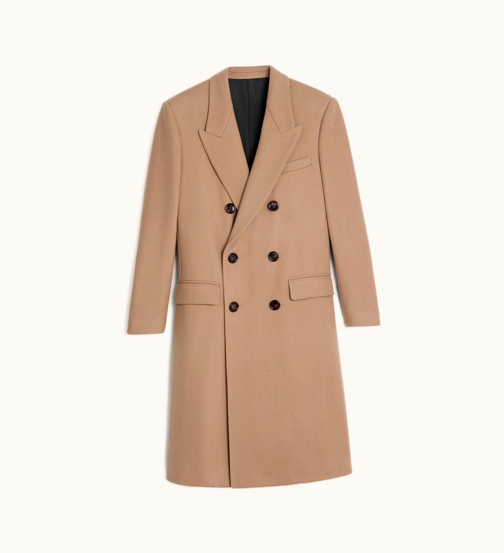 Celine Celine Boxy Coat In Cashmere Cloth - Dark Camel