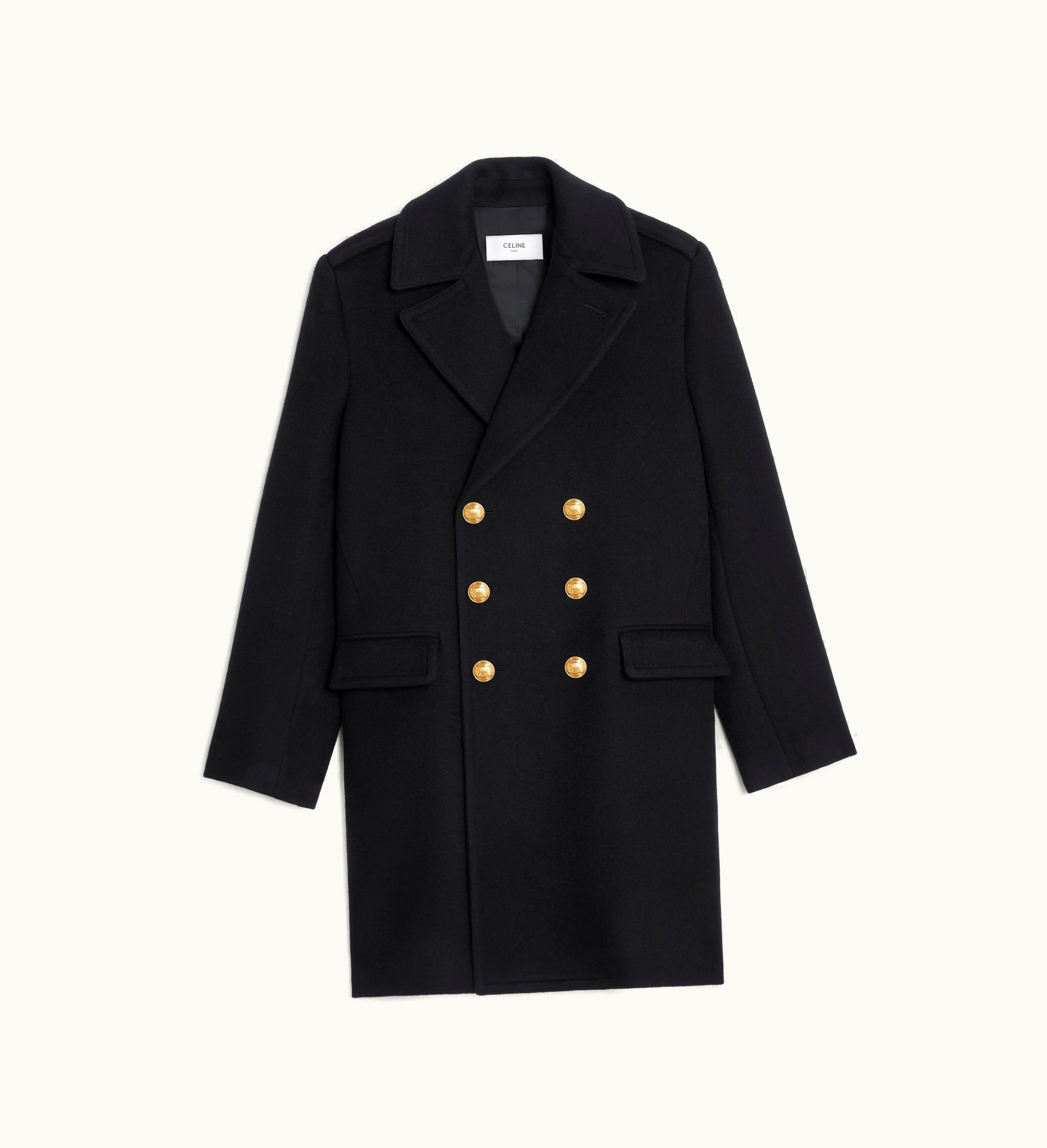 Celine Celine Military Coat In Cashmere Wool - Black