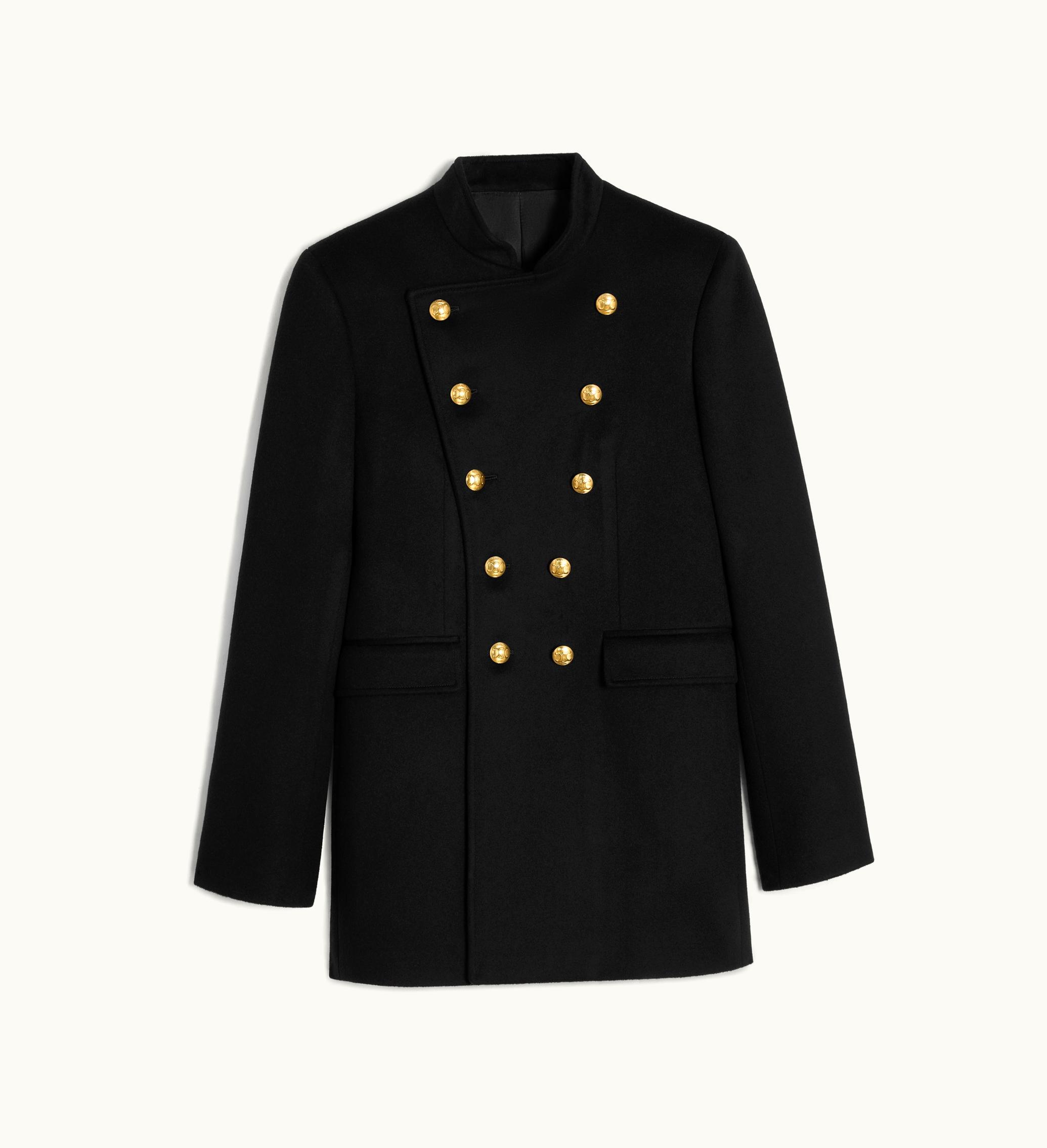 Celine Celine Military Coat In Wool Cloth - Black
