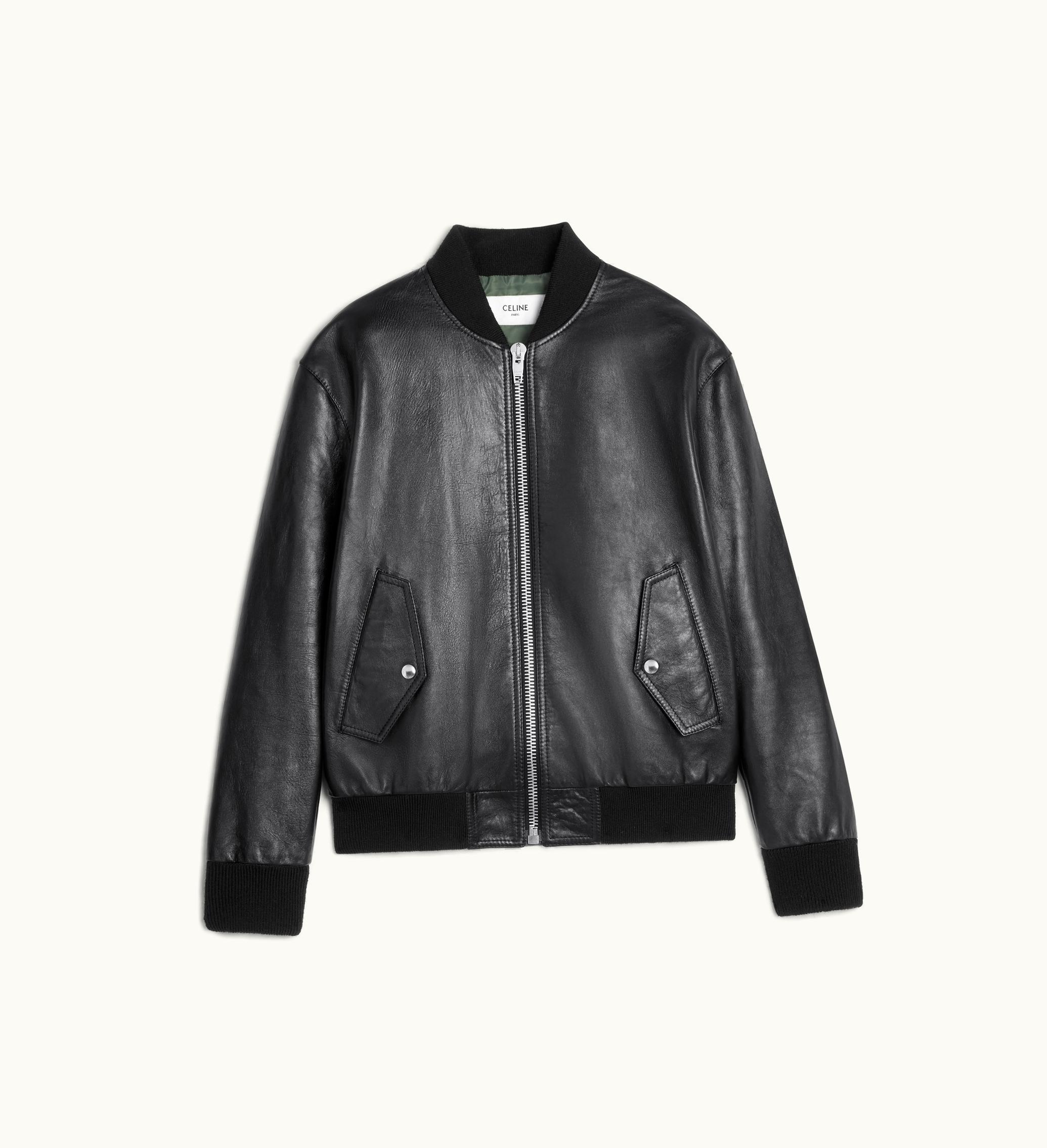 Celine Celine Blouson Jacket In Soft Lambskin - Black
