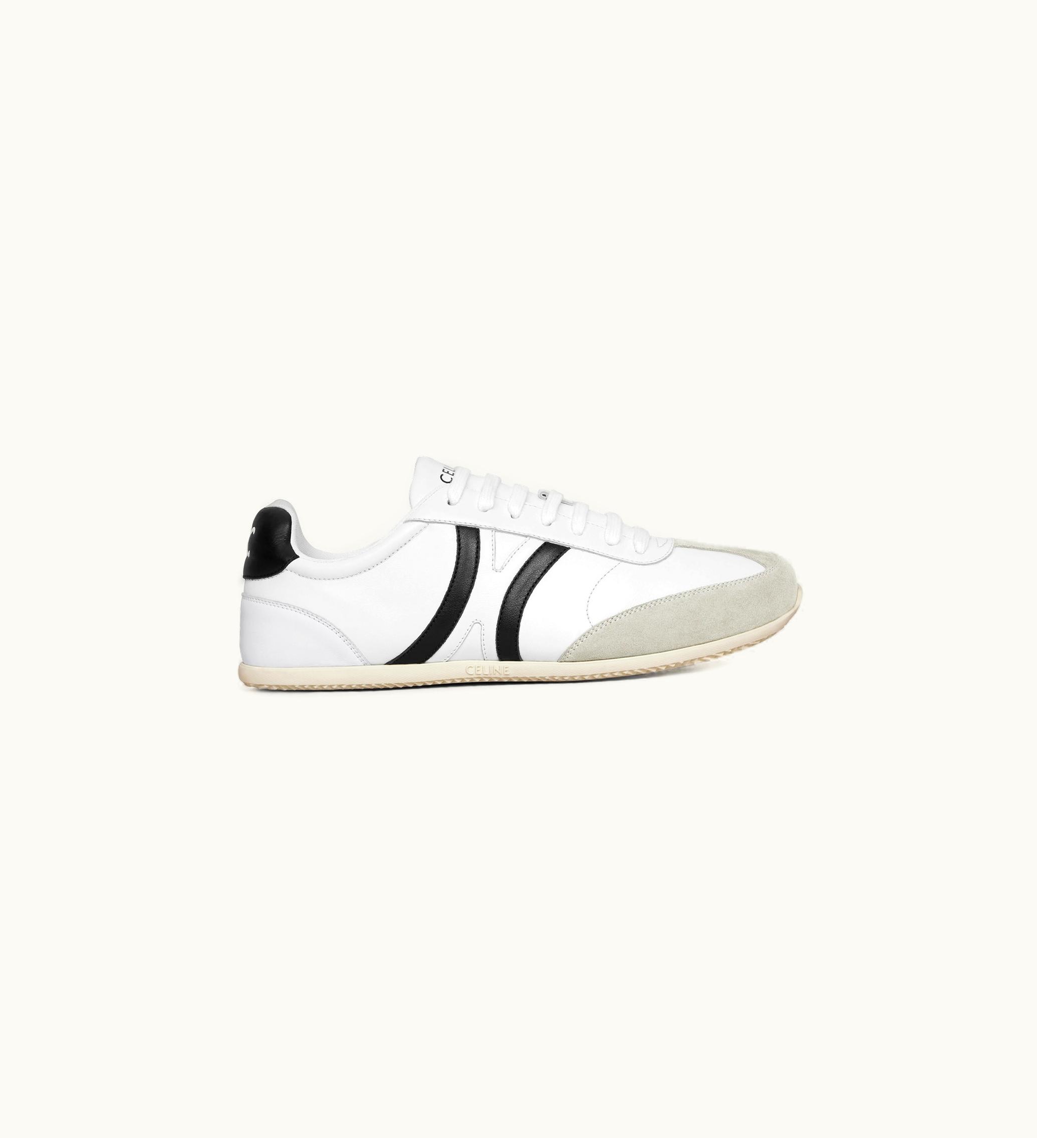 Celine Celine Jogger Low LACE-UP Sneaker With Triomphe Signature In Calfskin And Suede Calfskin - Optic White / Grey / Black