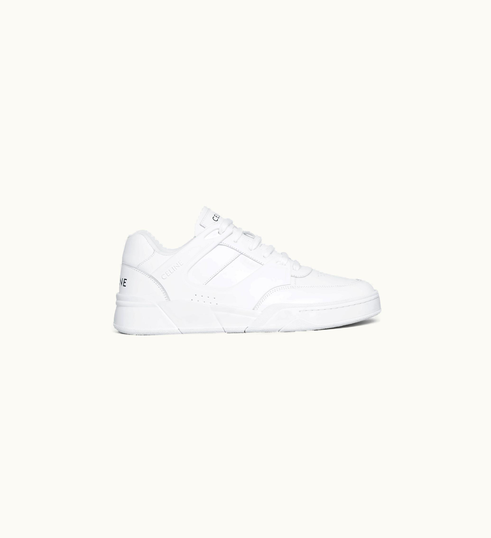 Celine Celine Trainer CR-07 Low LACE-UP Sneaker In Calfskin - Optic White