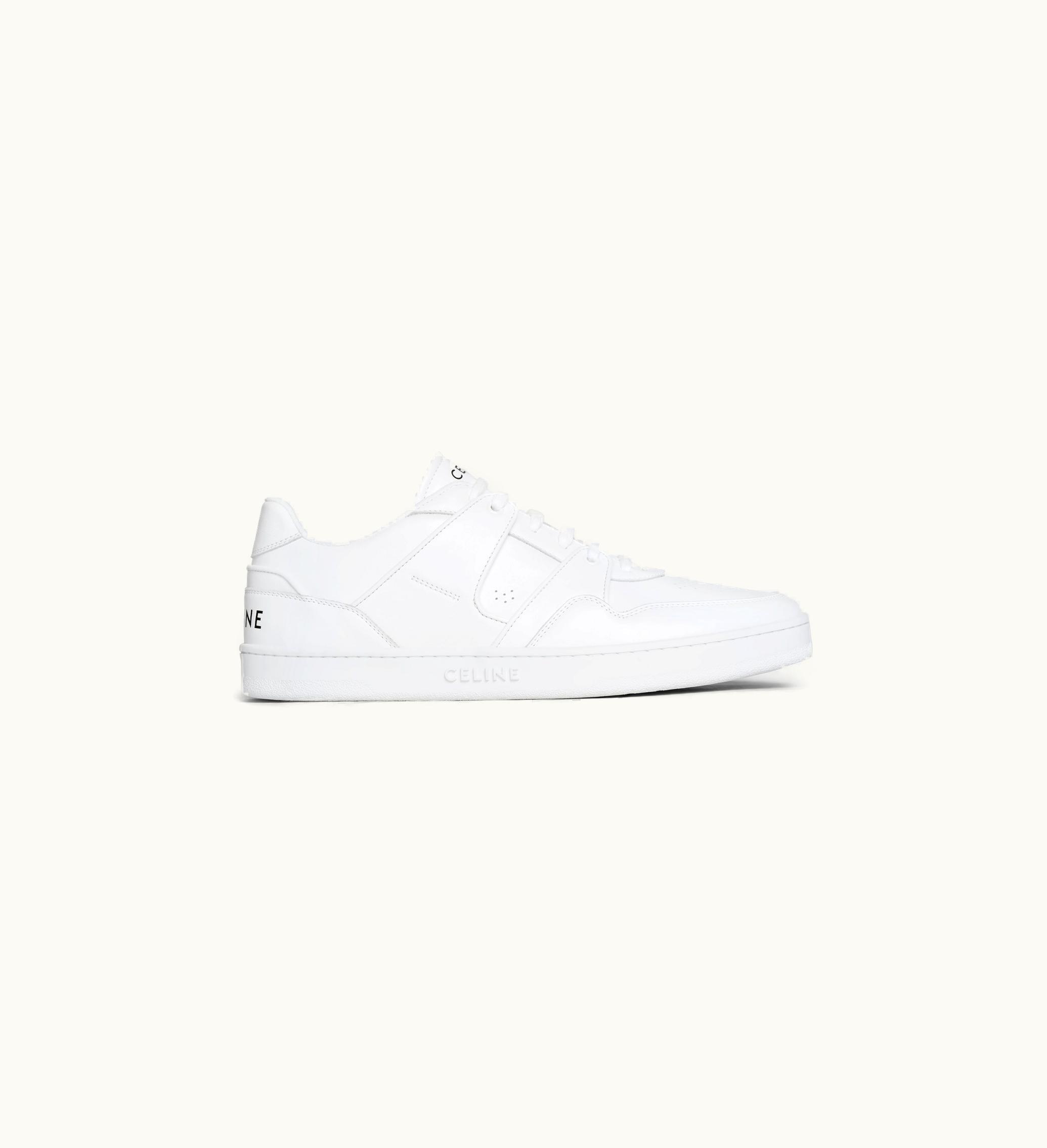 Celine CT-04 Celine Trainer Low LACE-UP Sneaker In Calfskin - Optic White