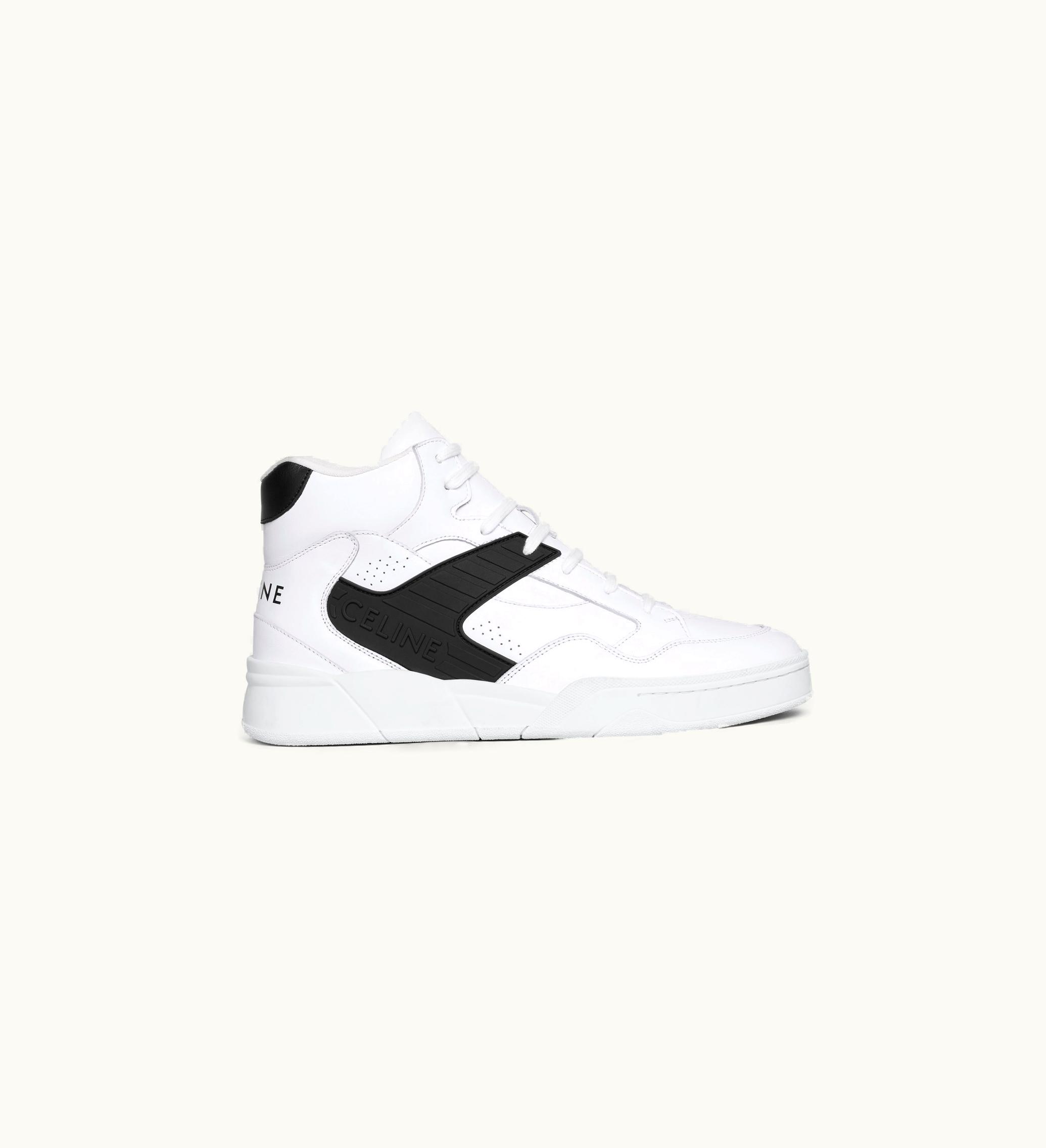 Celine Celine CT-06 High Top Sneaker In Calfskin - Optic White / Black