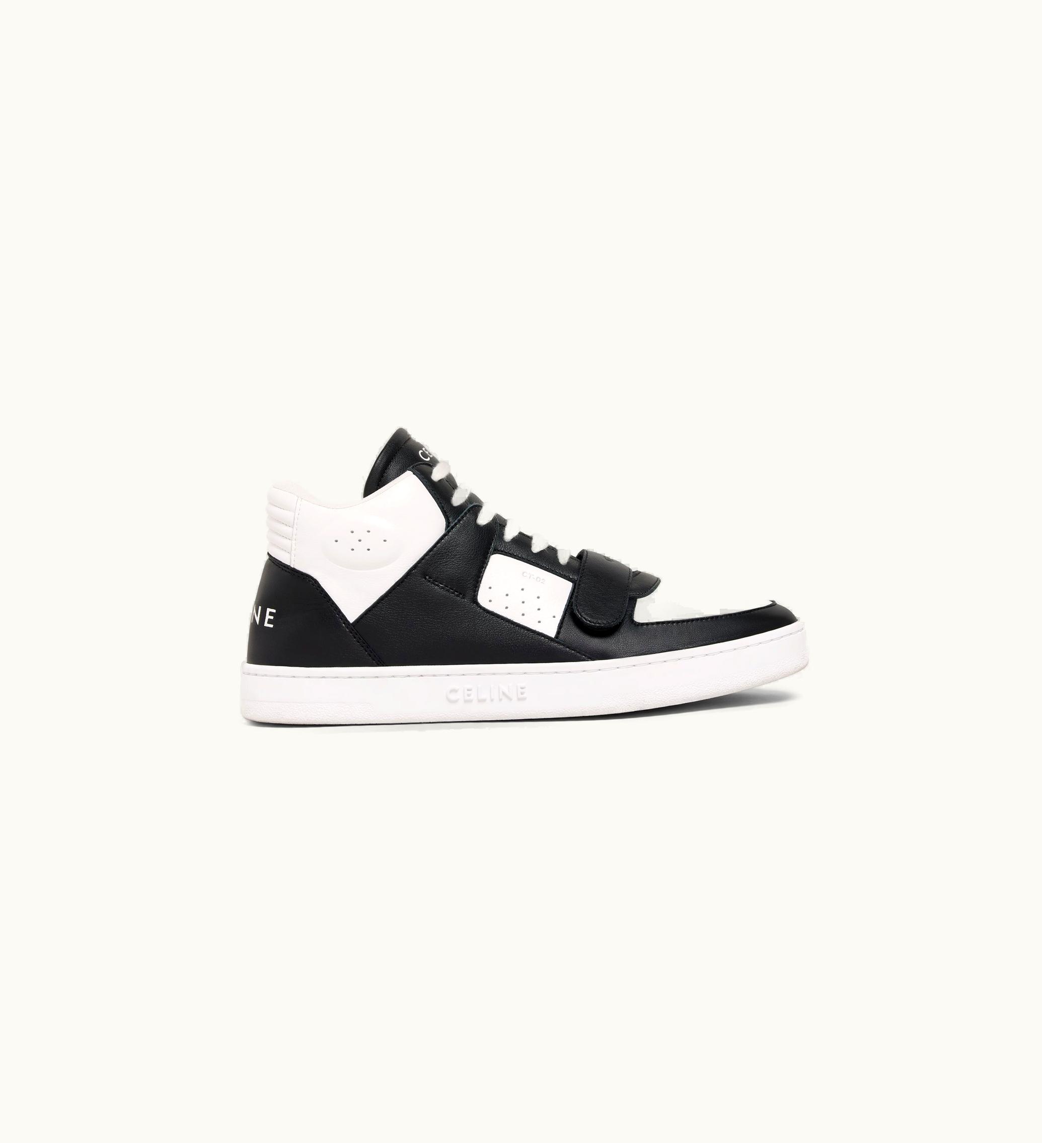 Celine CT-02 Celine Trainer Mid Sneaker With Scratch In Calfskin - White / Black