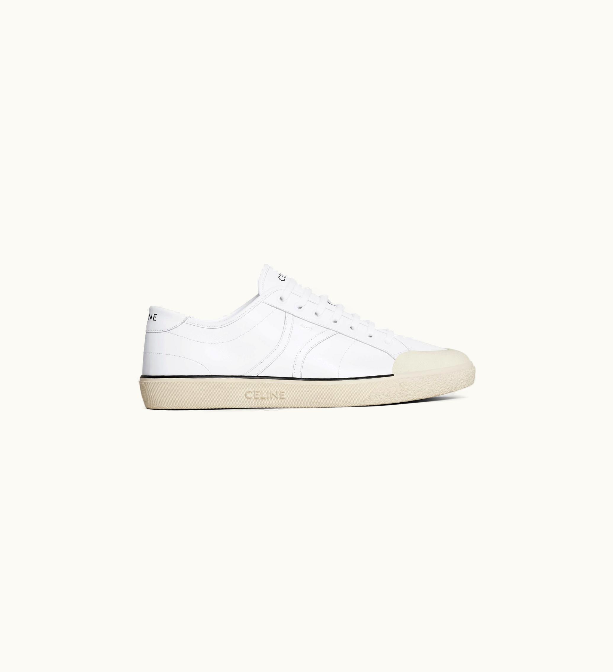 Celine AS-01 Low LACE-UP Celine Alan Sneaker In Calfskin - Optic White