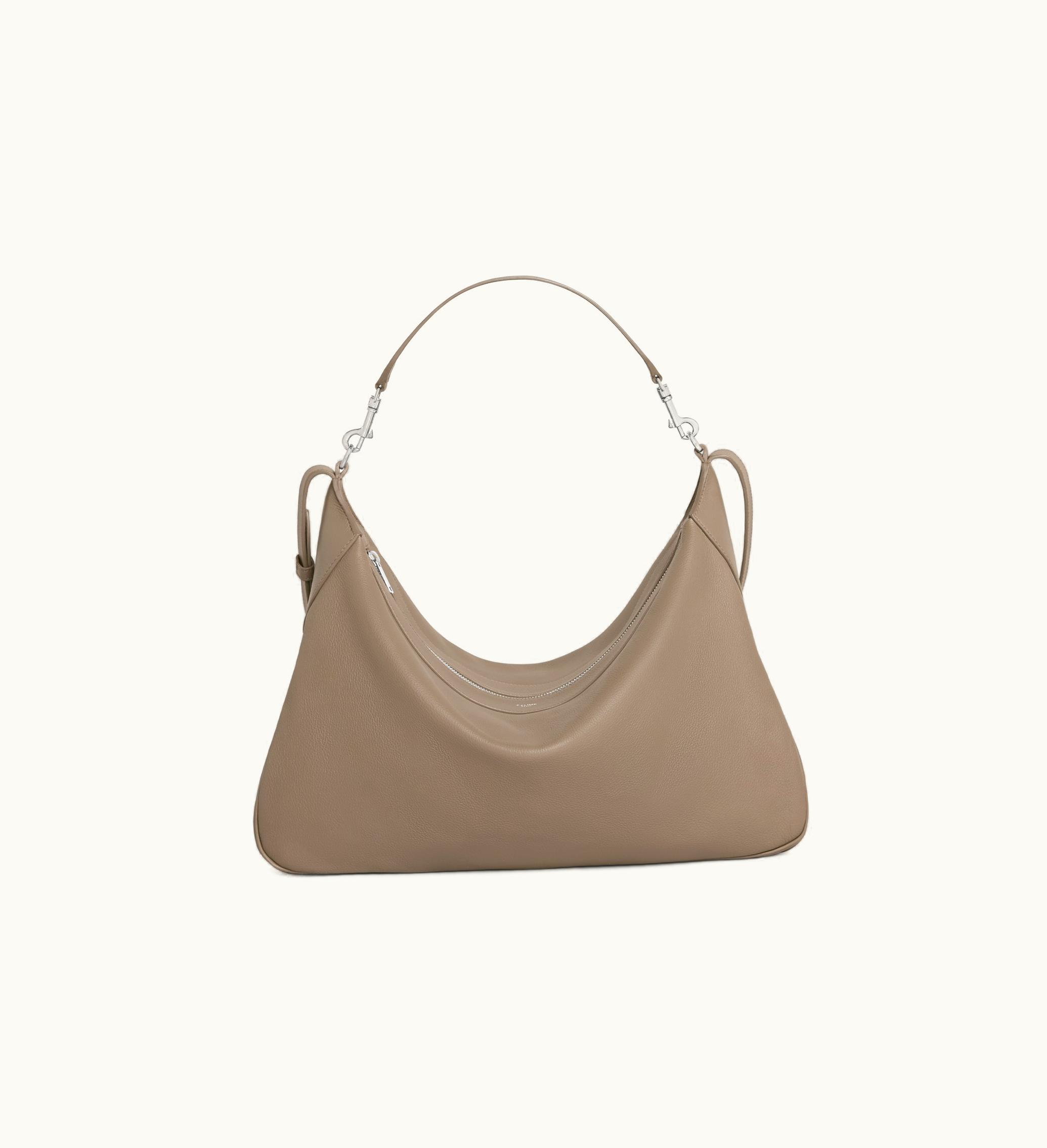 Celine Celine Large Strap Romy In Supple Calfskin - Smokey Taupe