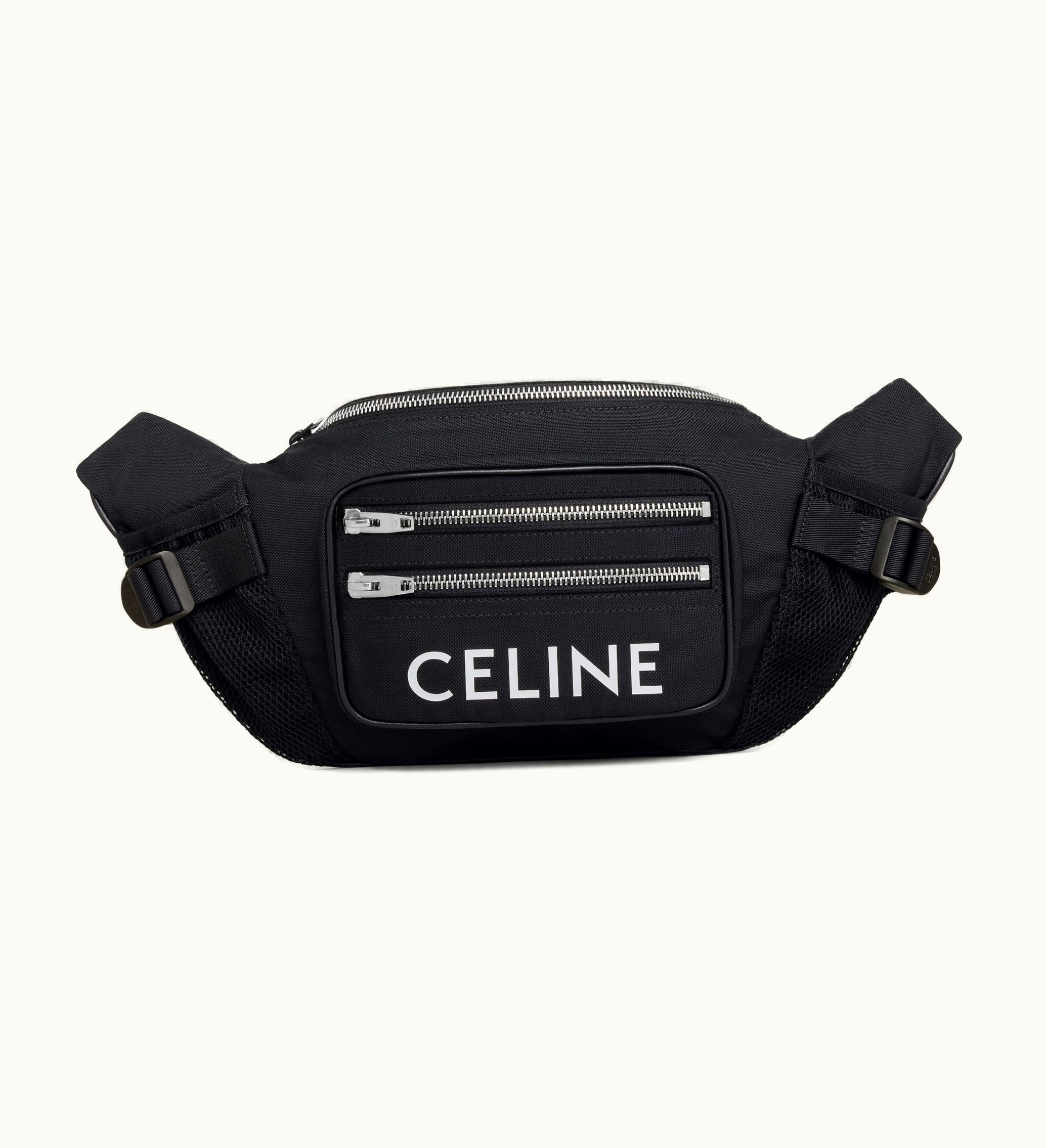 Celine Belt Bag Trekking In Nylon With Celine Print - Black