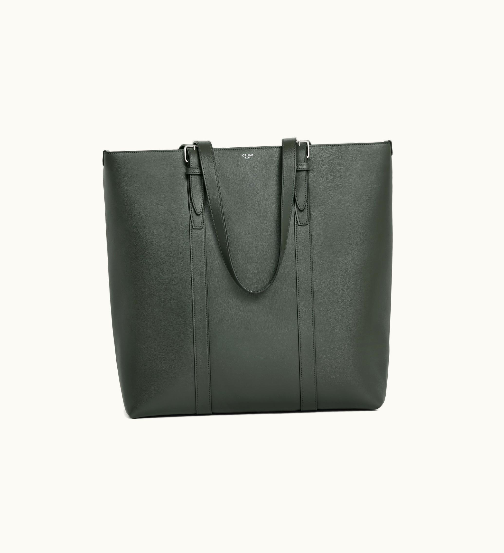 Celine Celine Cabas With Buckle In Smooth Calfskin - Dark Army