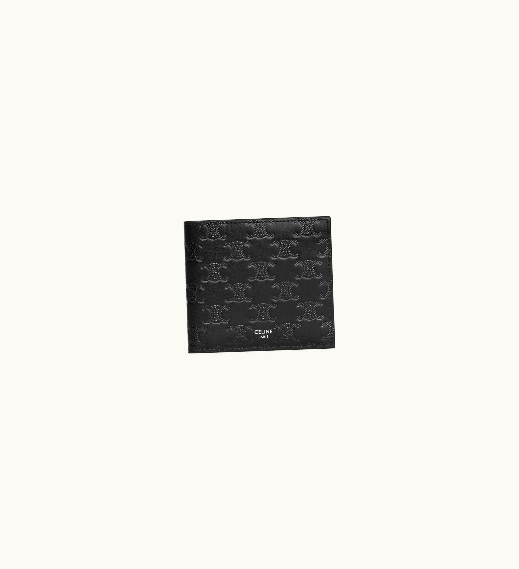 Celine Celine BI-FOLD Wallet In Calfskin With Triomphe Embossed - Black