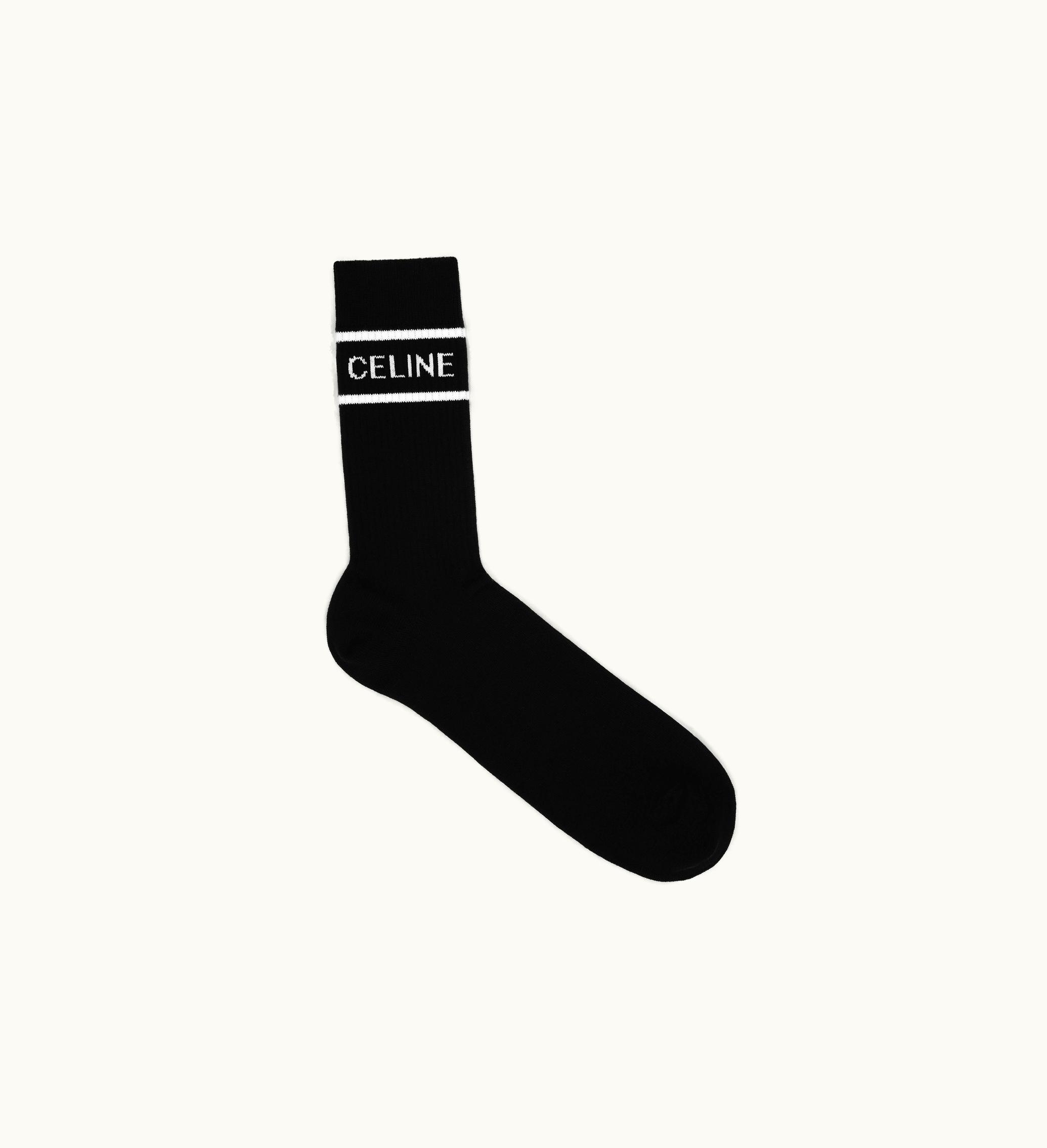 Celine Celine Socks In Striped Cotton - Black