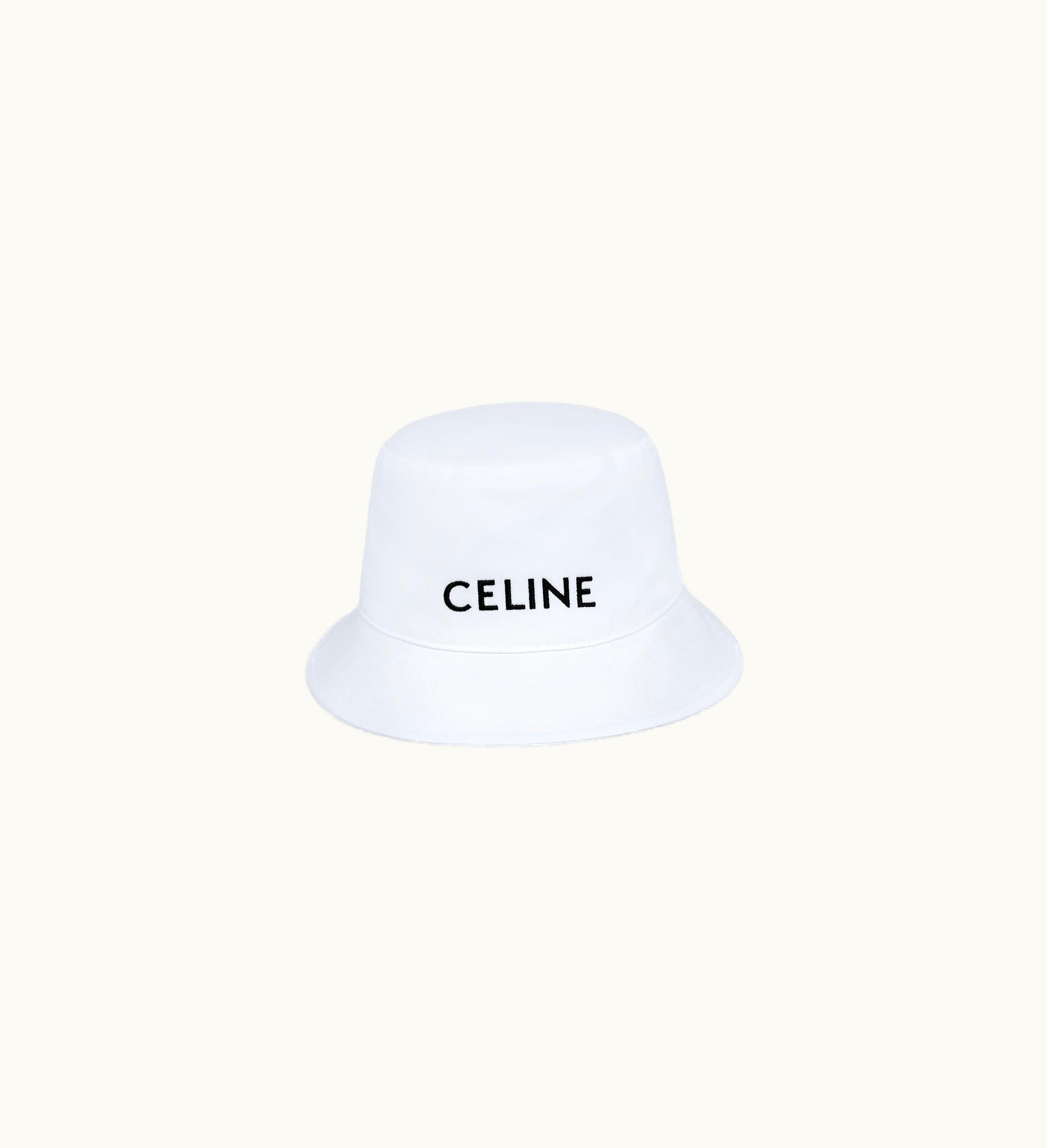 Celine Celine Bucket Hat In Cotton - White