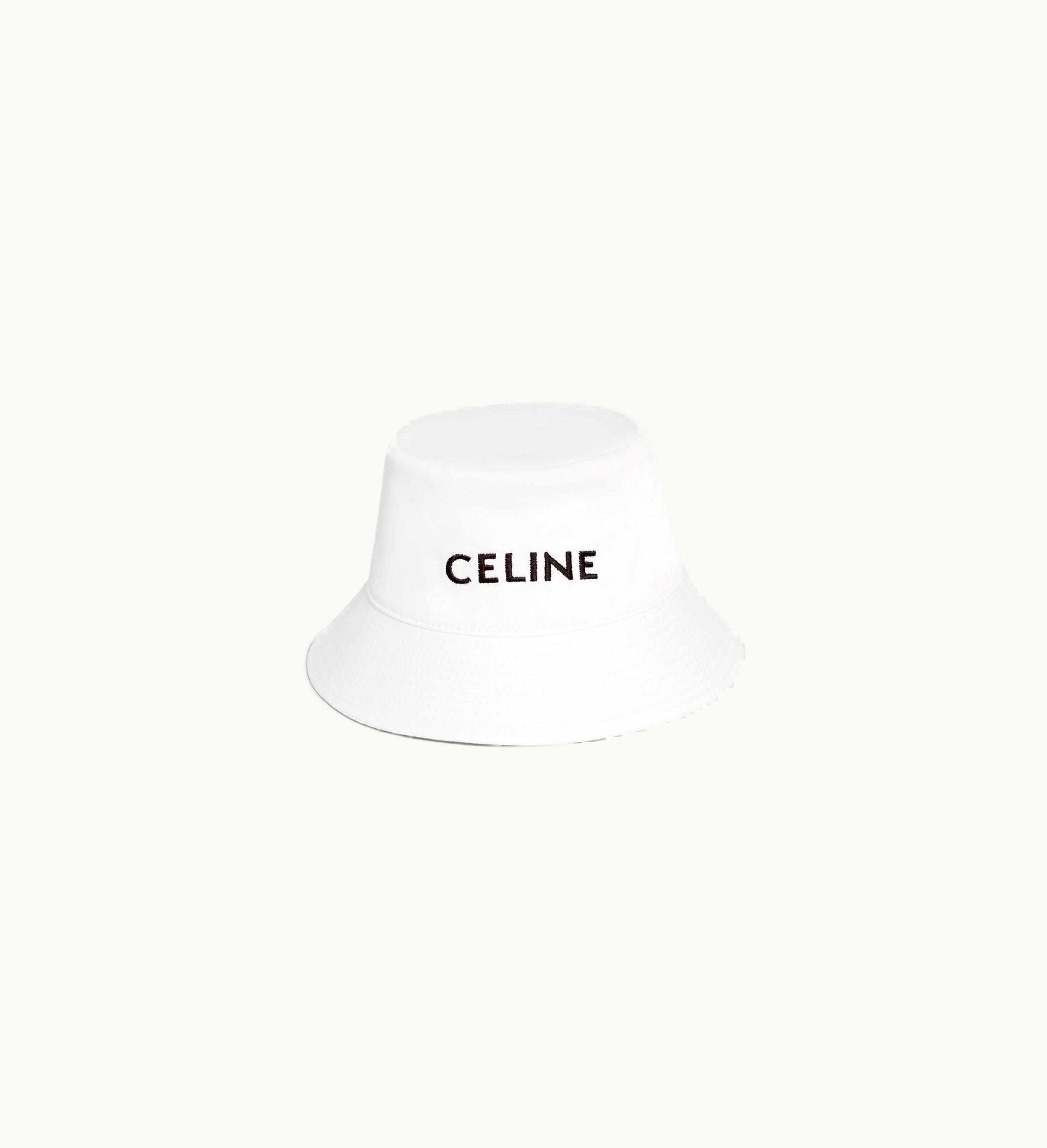 Celine Celine Embroidered Bucket Hat In Cotton Gabardine - Off White