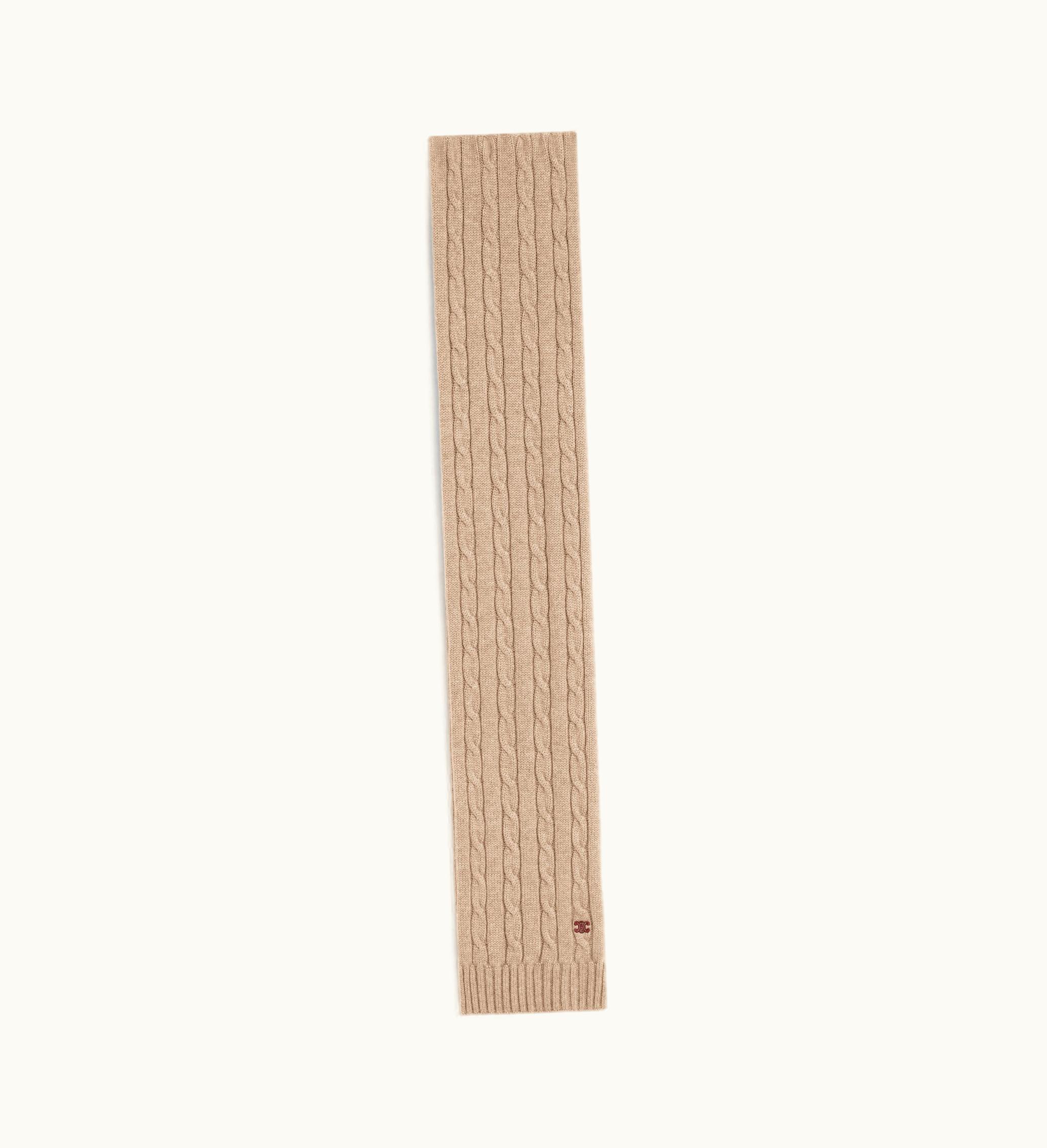 Celine Celine CABLE-KNIT Triomphe Scarf In Cashmere - Light Taupe Light taupe