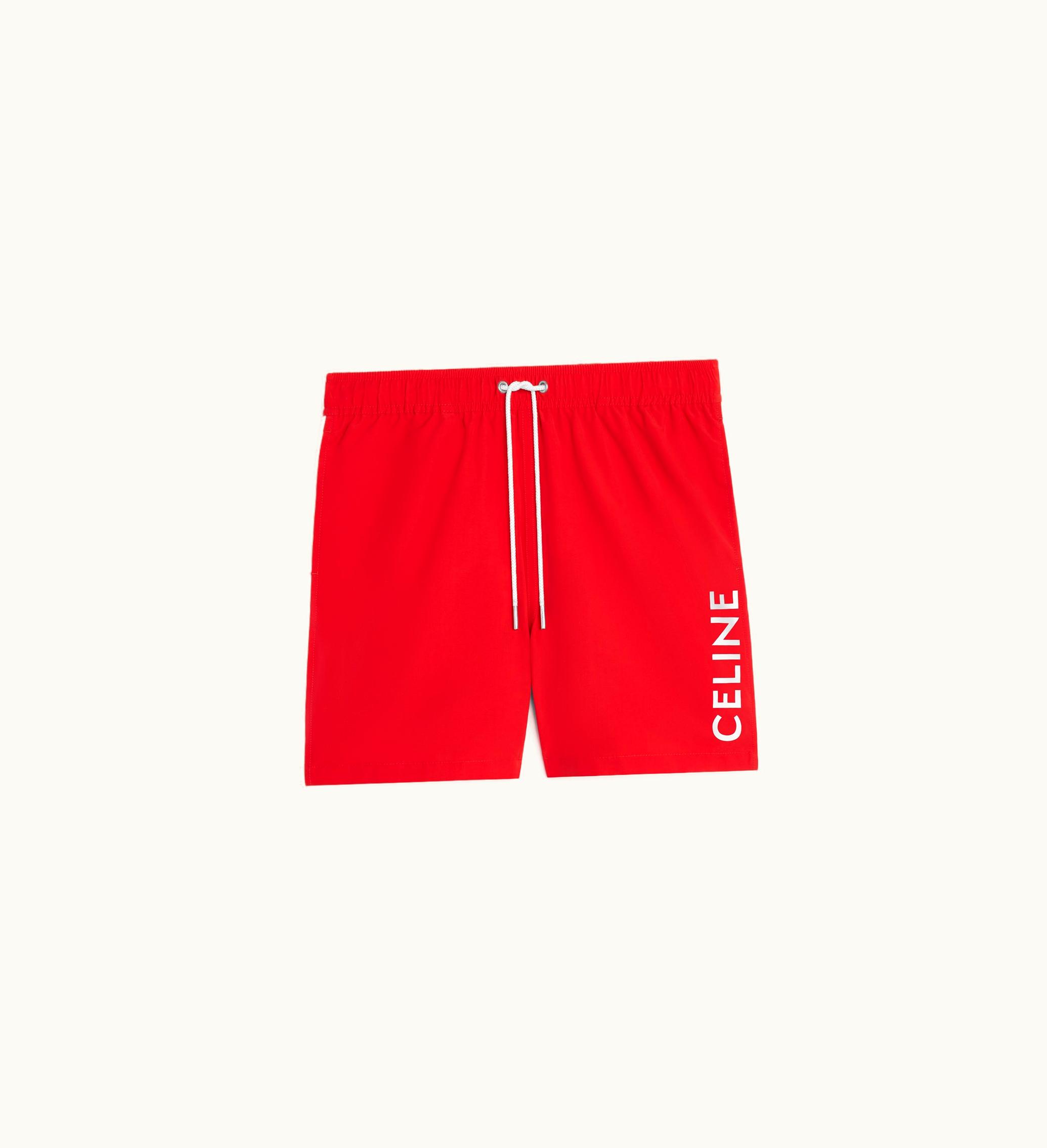 Celine Celine Swim Shorts With Piping In Nylon - Red