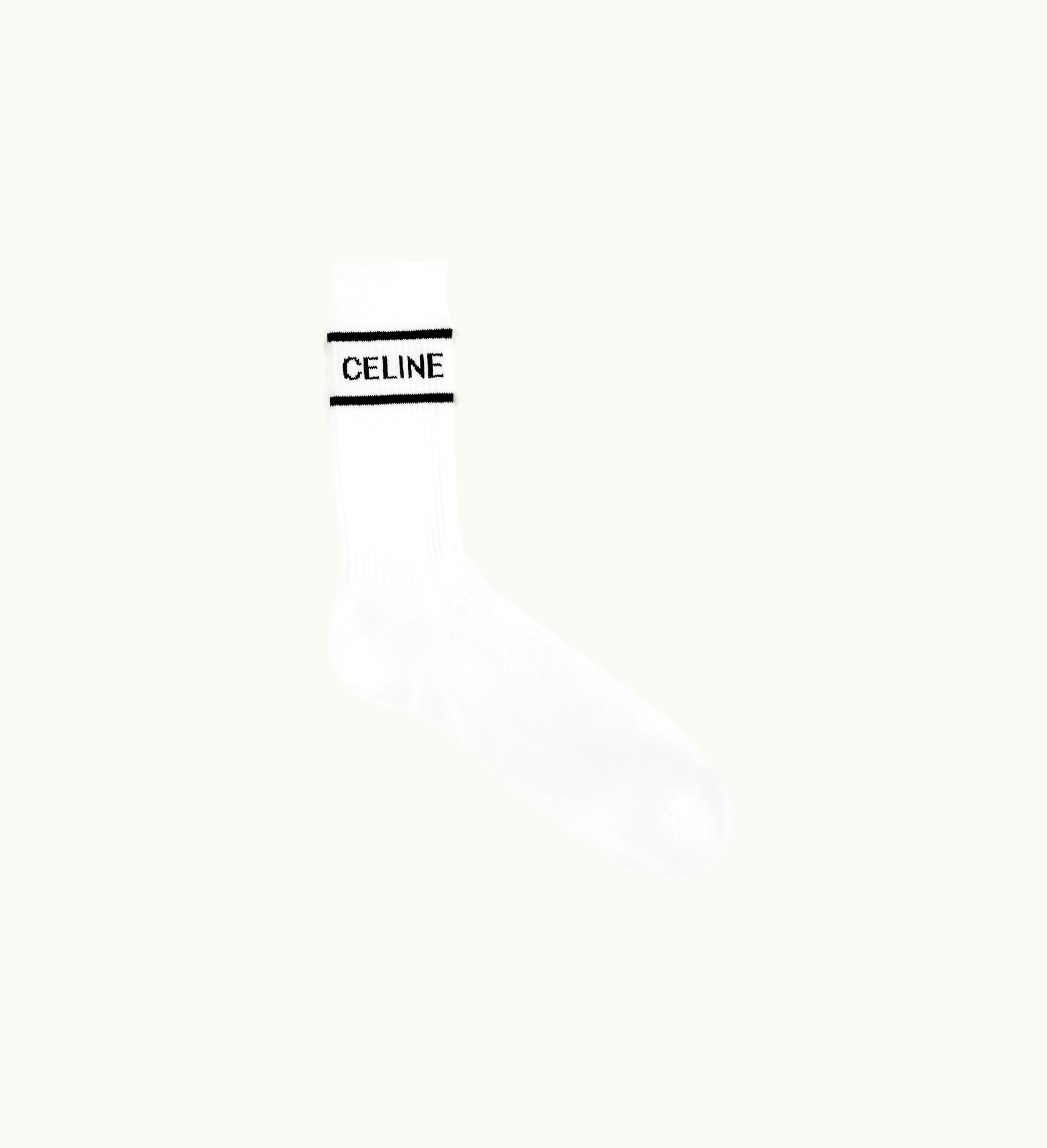 Celine Socks In Striped Cotton - White / Black White / Black
