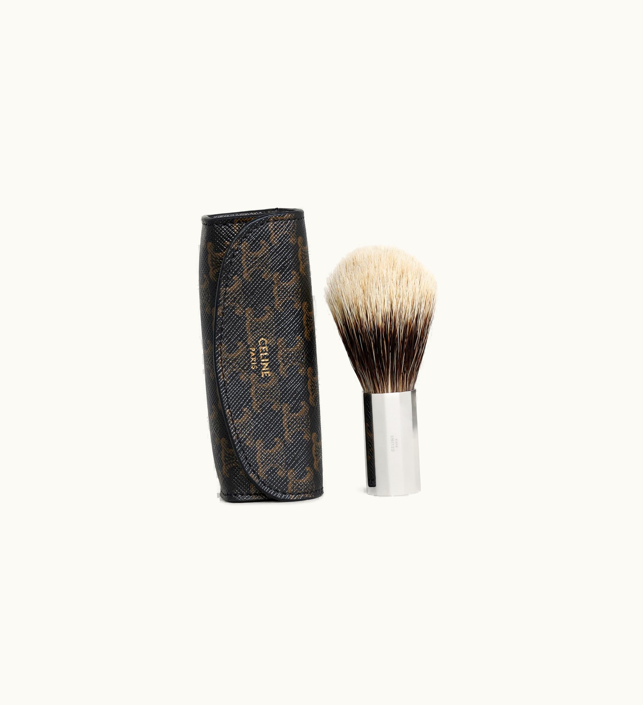 Celine Celine Brass Shaving Brush With Case In Triomphe Canvas - Black