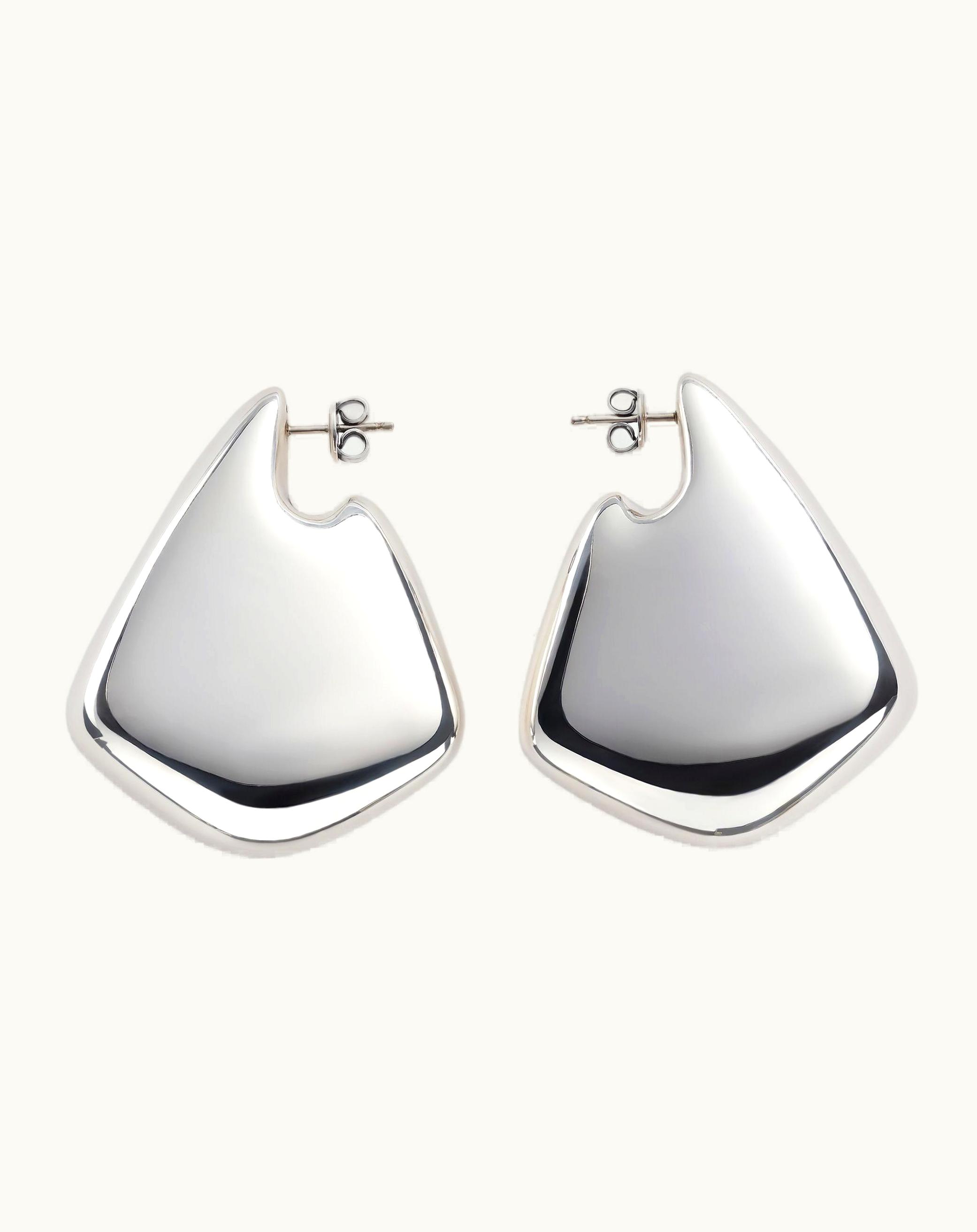 Bottega Veneta Bottega Veneta Women's Large Fin Earrings In Silver