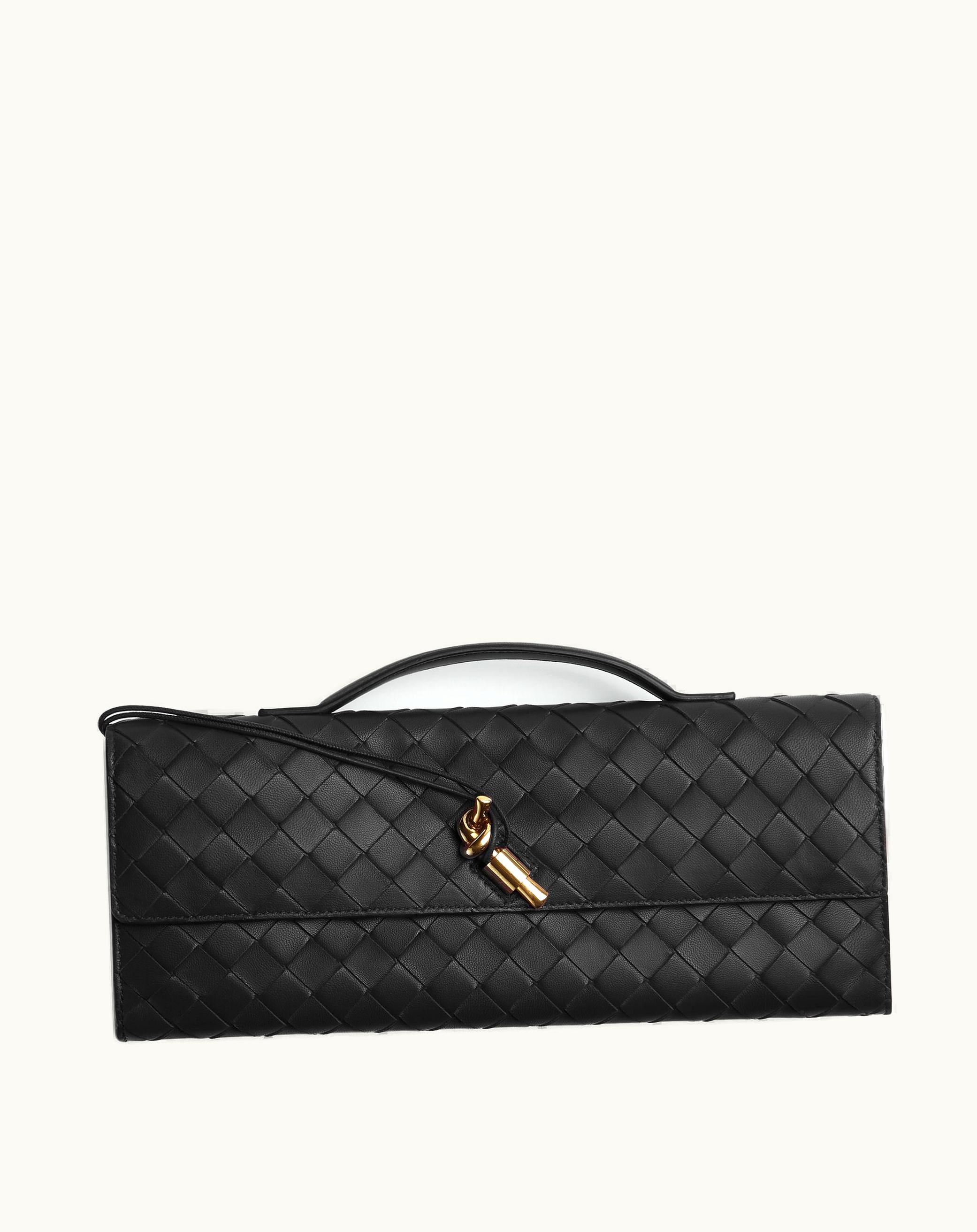 Bottega Veneta Bottega Veneta Women's Long Clutch Andiamo With Handle In Black