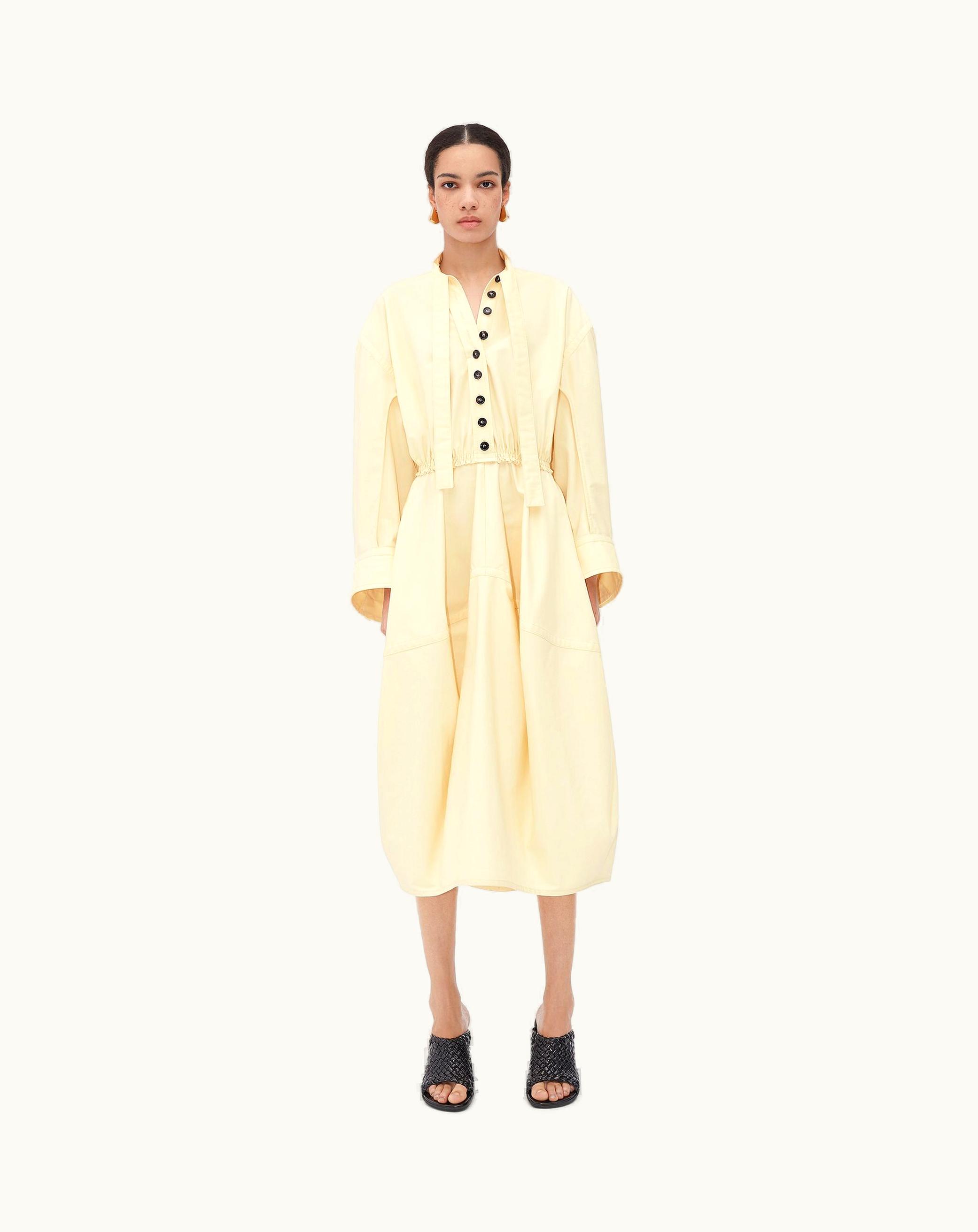 Bottega Veneta Bottega Veneta Women's Light Cotton Twill Balloon Dress In Parchment